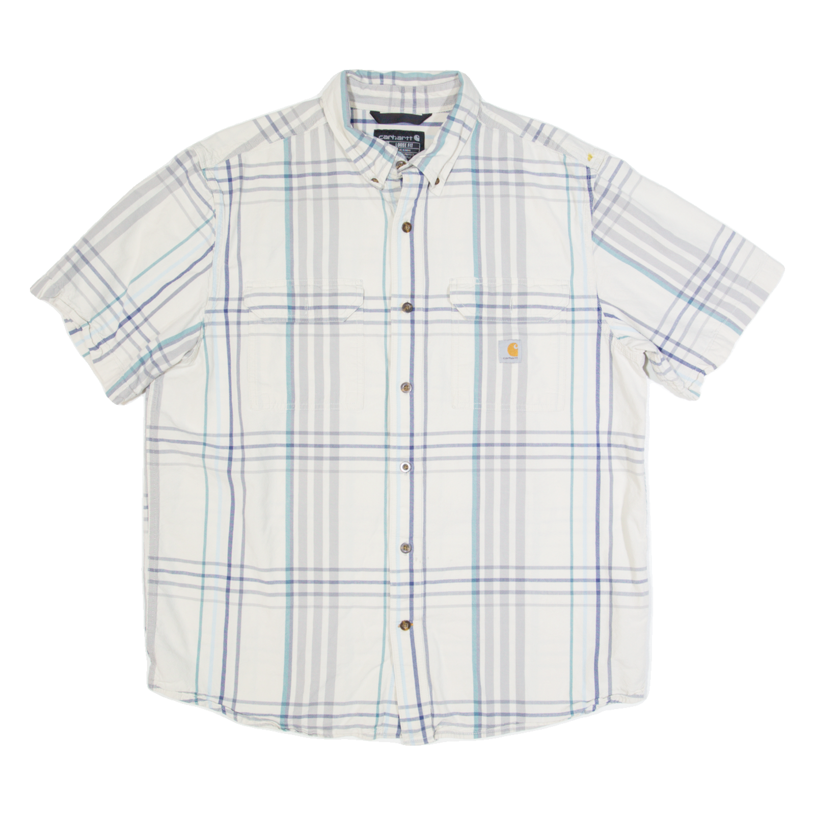 CARHARTT Loose Fit Mens Shirt Cream Check L Refurbished - N/A refurbished available on Cerqular