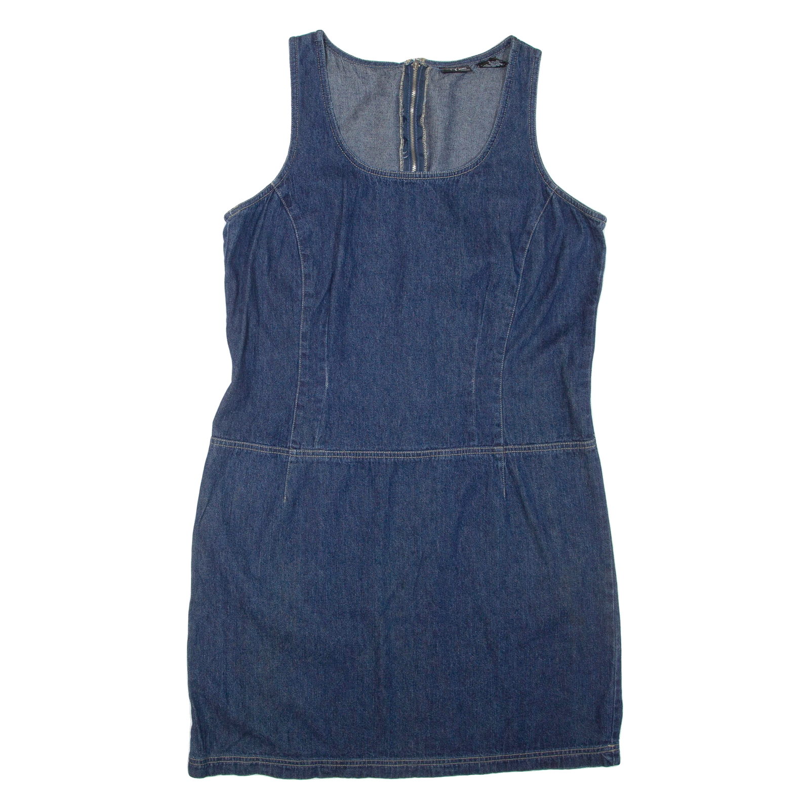 NY JEANS Womens Mini Dress Blue Denim Sleeveless Short L Refurbished - N/A refurbished available on Cerqular