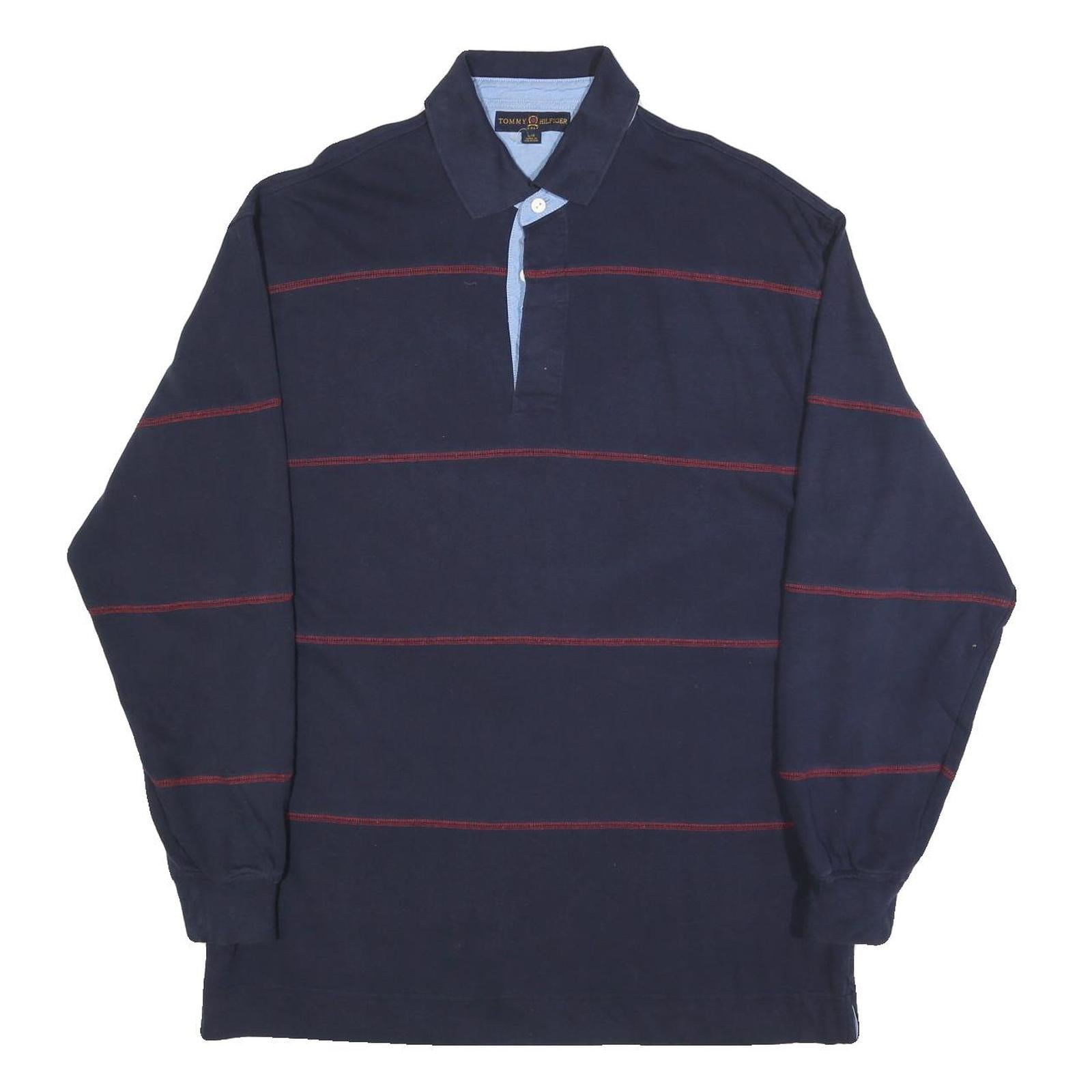 Buy TOMMY HILFIGER Mens Navy Blue & Red Long Sleeve Striped L Polo Shirt Cotton Refurbished - $68.89 TOMMY HILFIGER Mens Navy Blue & Red Long Sleeve Striped L Polo Shirt Cotton Refurbished - N/A refurbished available on Cerqular