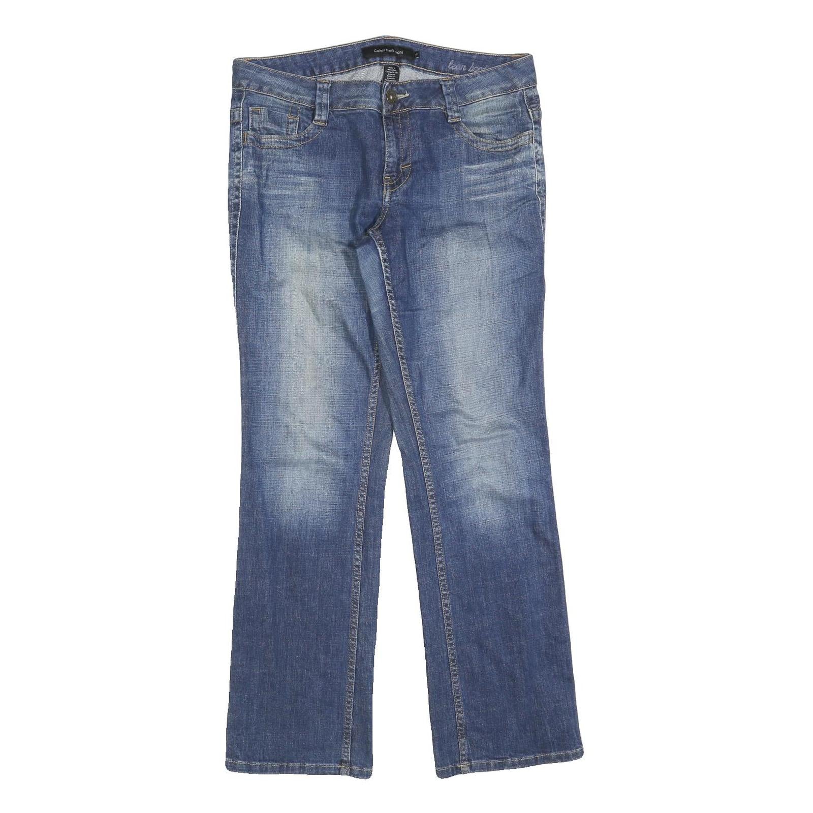CALVIN KLEIN Womens Jeans Blue Regular Straight Denim Medium W32 L30 Zip Cotton Refurbished - N/A refurbished available on Cerqular