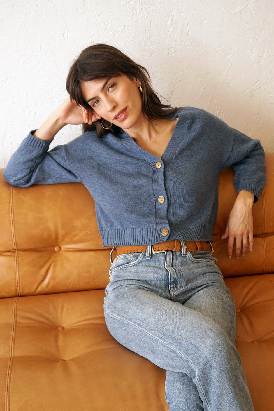 Diana Cardigan in Denim Blue | Size: XL Refurbished - N/A (Paneros is not a known clothing brand. It is possible refurbished available on Cerqular