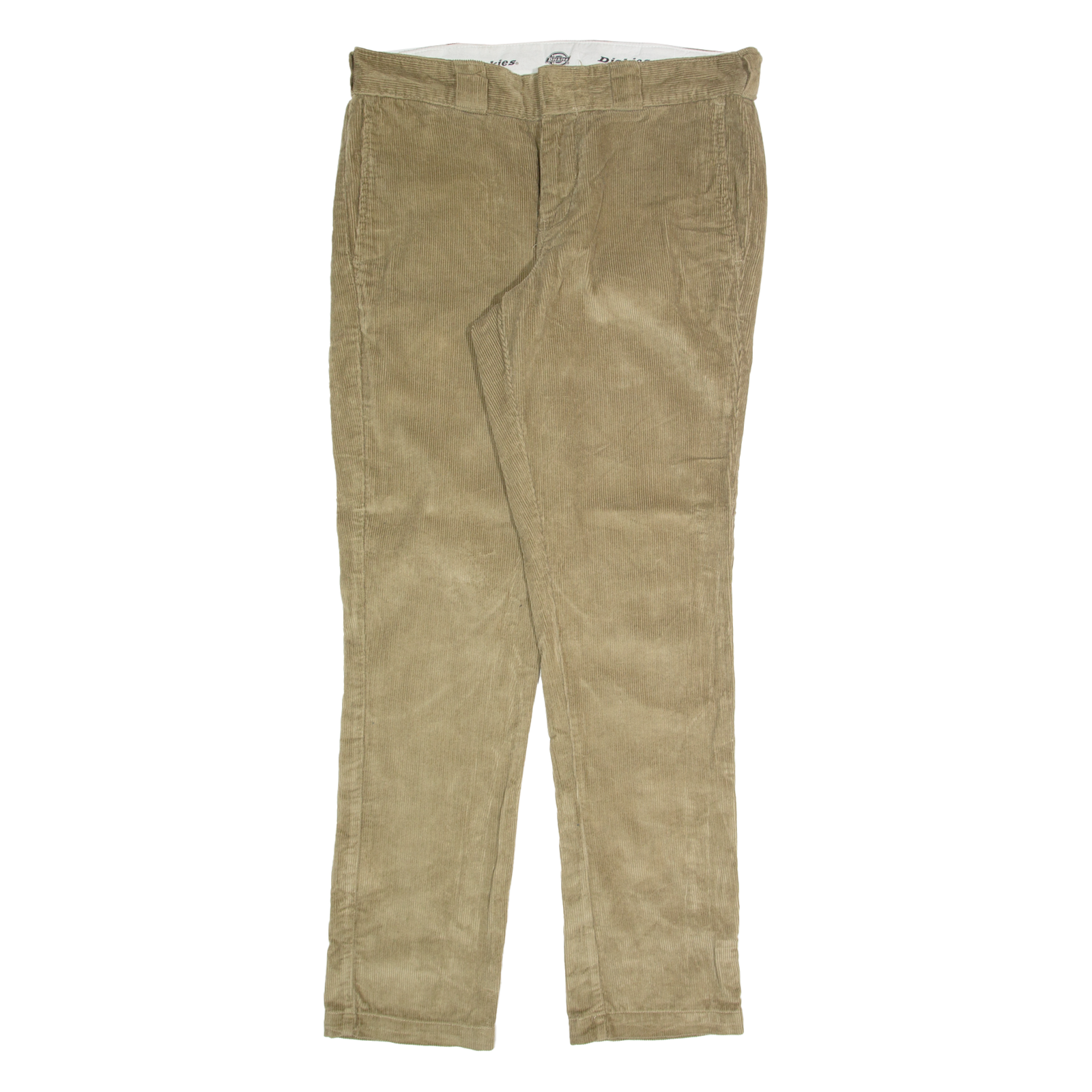 DICKIES Mens Corduroy Trousers Beige Slim Tapered W32 L32 Refurbished - N/A refurbished available on Cerqular