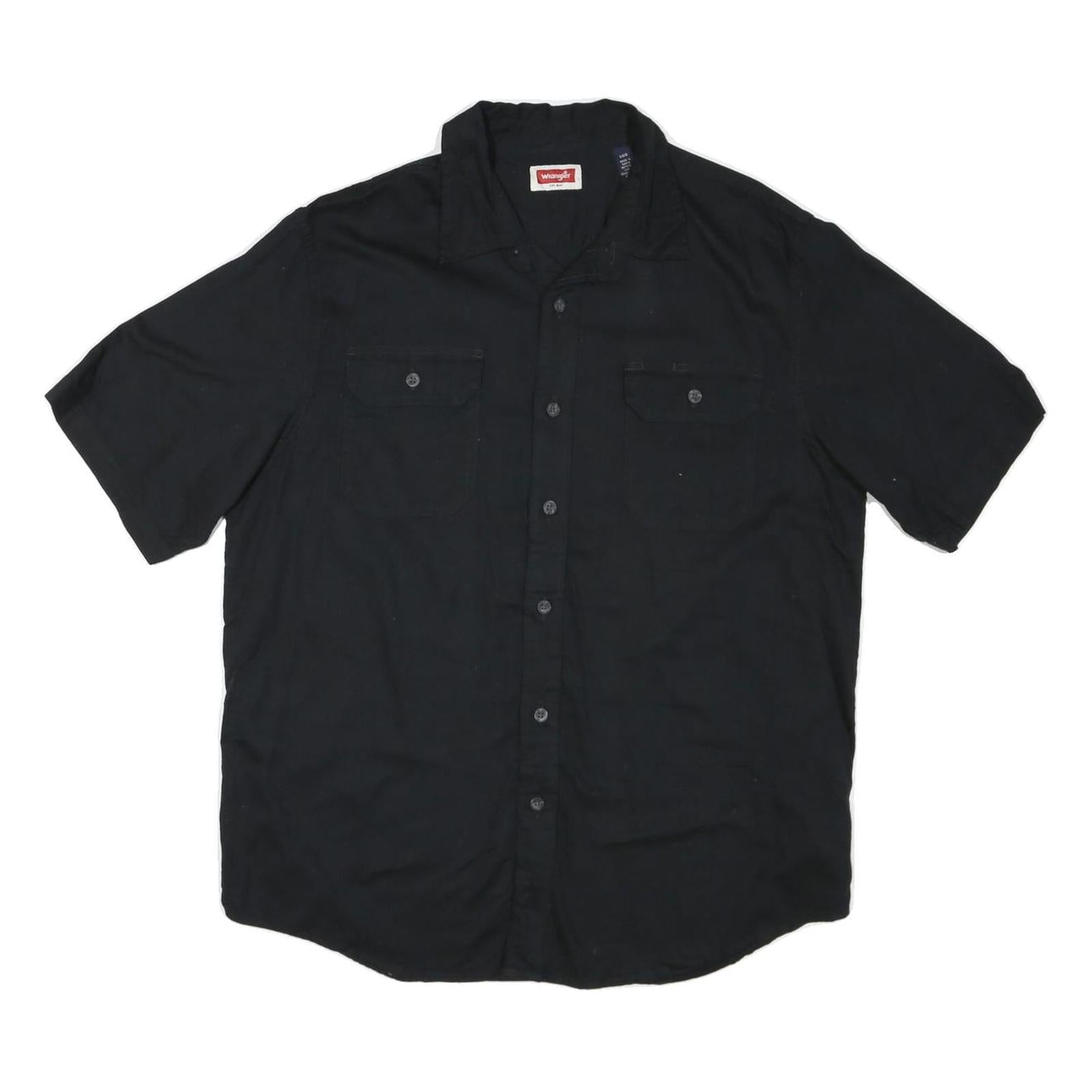 WRANGLER Mens Black Casual Cotton Blend Shirt L Button Front Summer Style Refurbished - N/A refurbished available on Cerqular