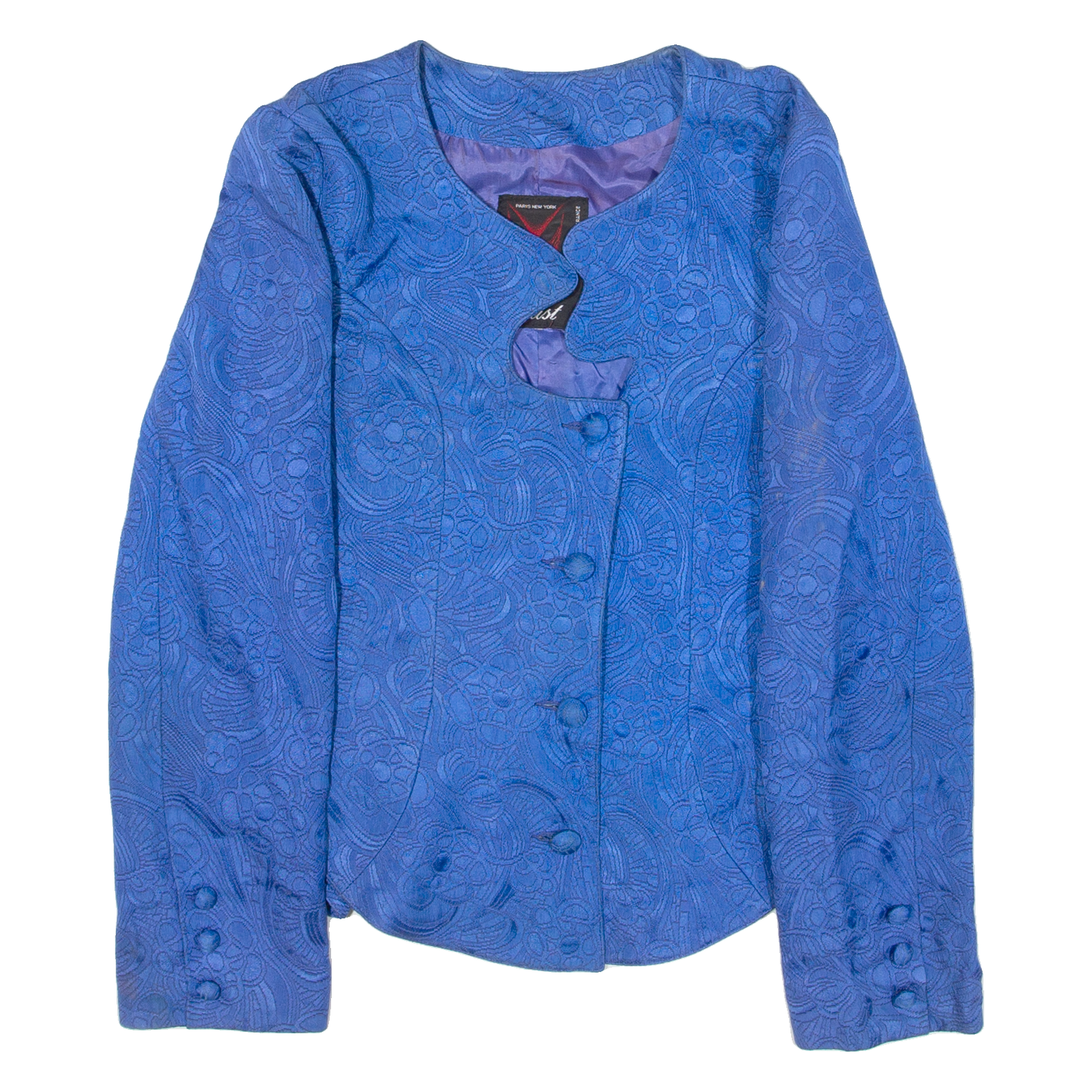 FAUST Womens Blazer Jacket Blue Knit S Refurbished - N/A refurbished available on Cerqular