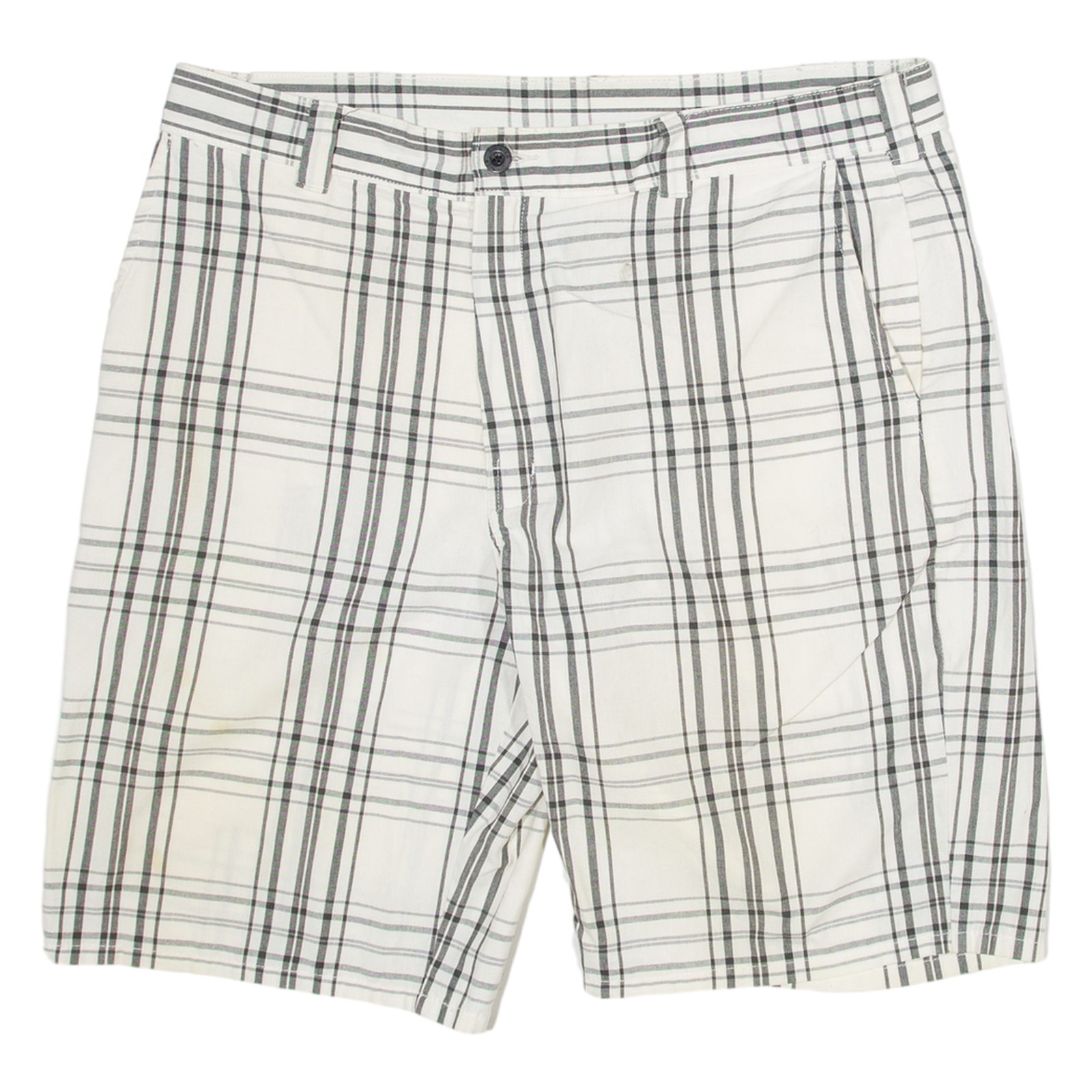 DICKIES Mens Workwear Shorts White Check XL W38 Refurbished - N/A refurbished available on Cerqular