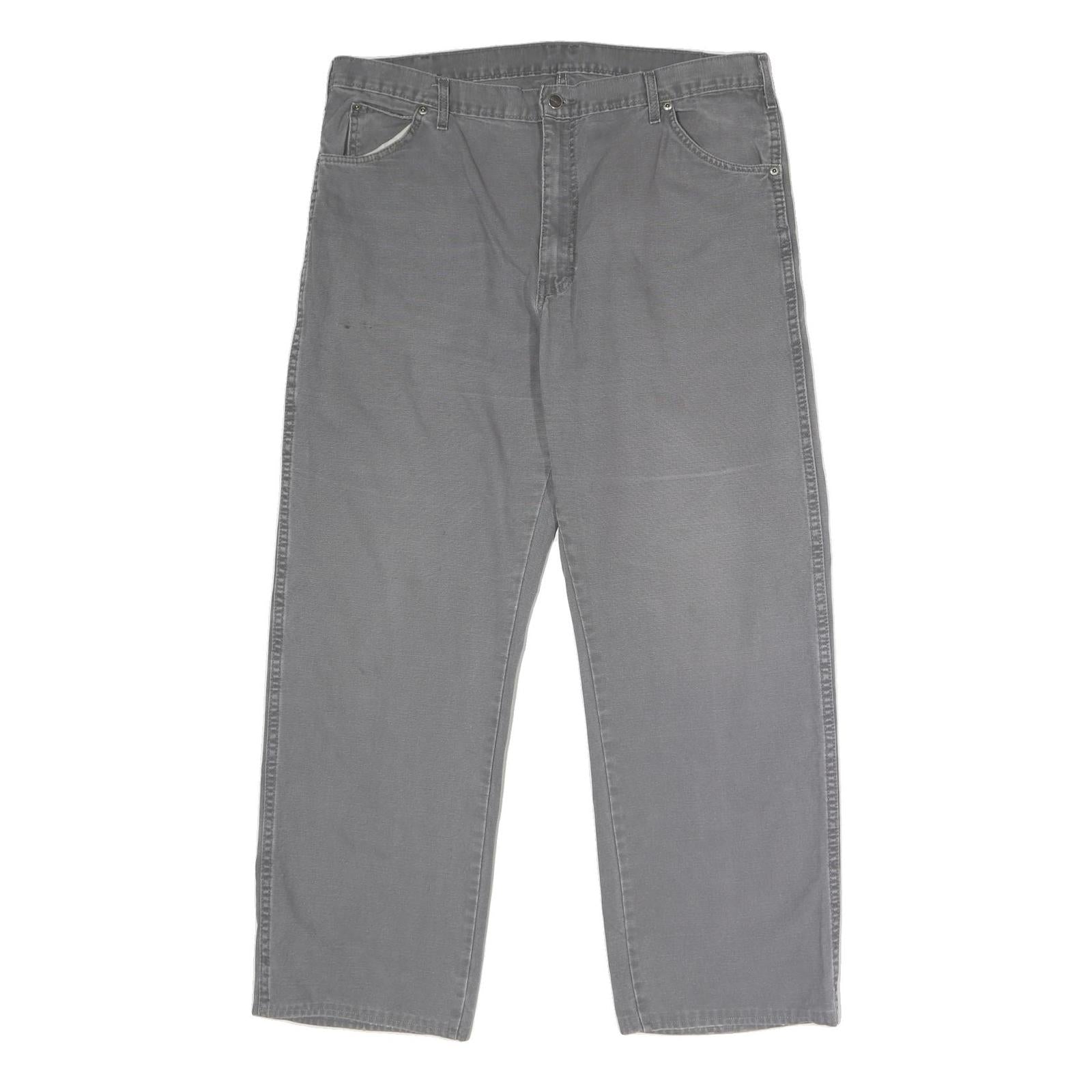 DICKIES Mens Cotton Grey Relaxed Straight Trousers W40 L32 Workwear Durable Refurbished - N/A refurbished available on Cerqular