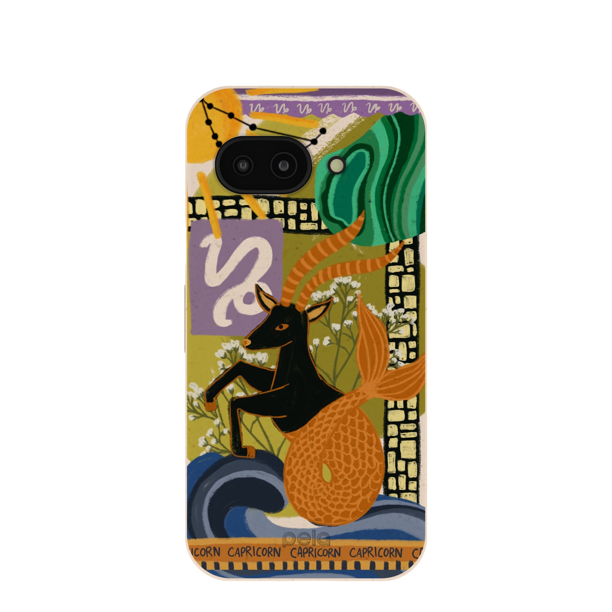 Seashell Capricorn Sea Goat Google Pixel 9a Case Refurbished - Pela Case refurbished available on Cerqular