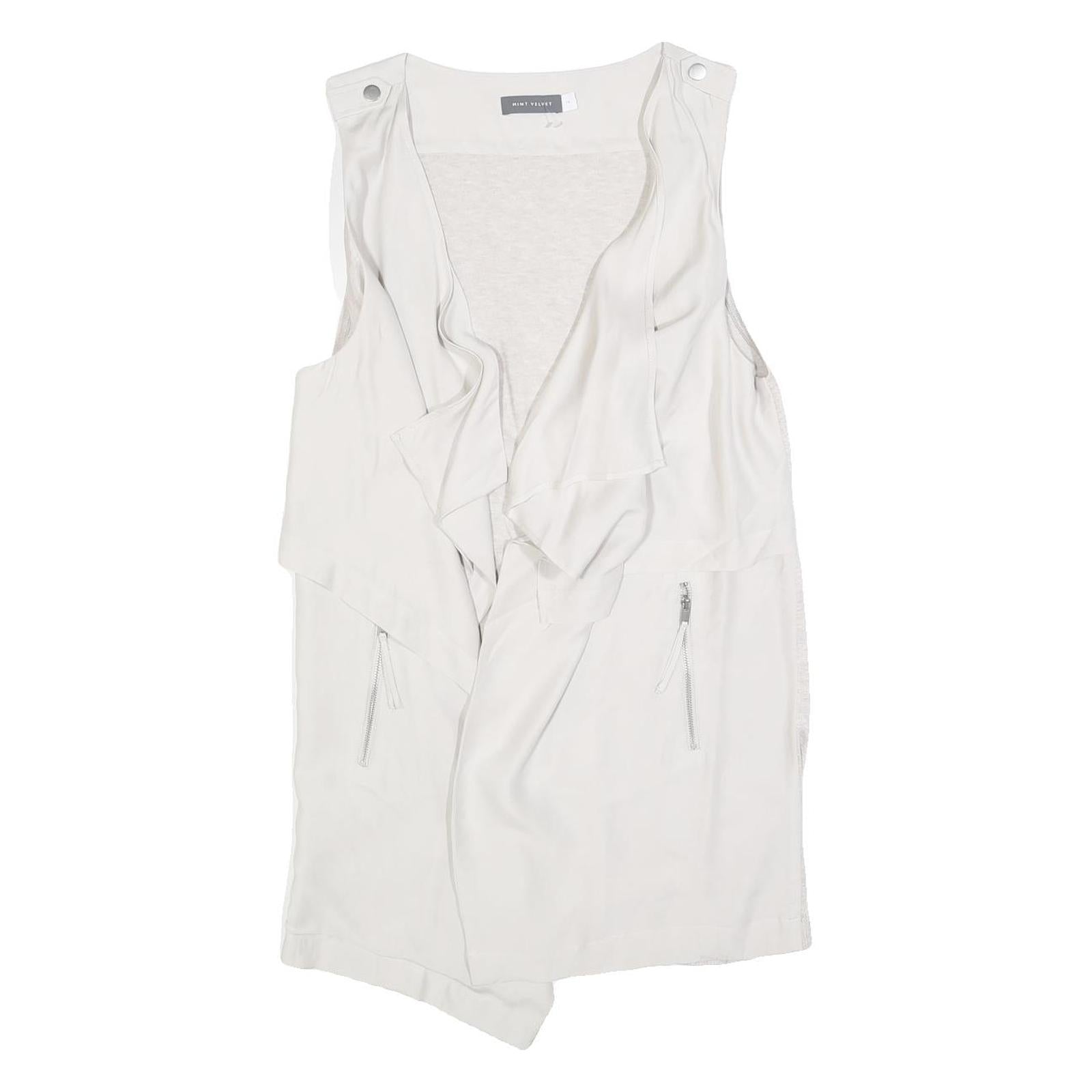MINT VELVET Womens White Sleeveless Jacket UK 14 Polyester Blend Casual Layer Refurbished - N/A refurbished available on Cerqular