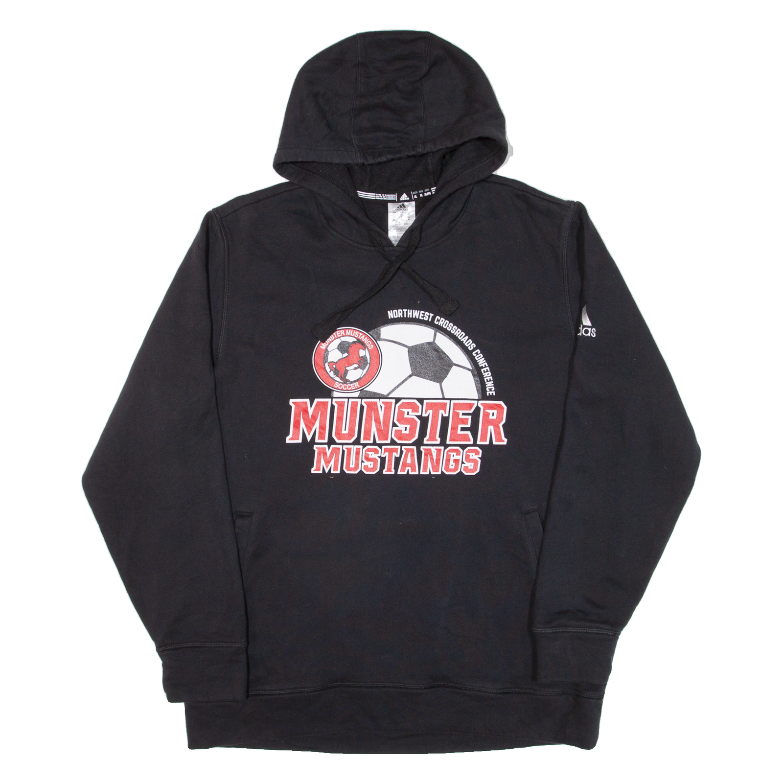 ADIDAS Munster Mustangs Soccer Mens Black Hoodie USA XL Refurbished - N/A refurbished available on Cerqular