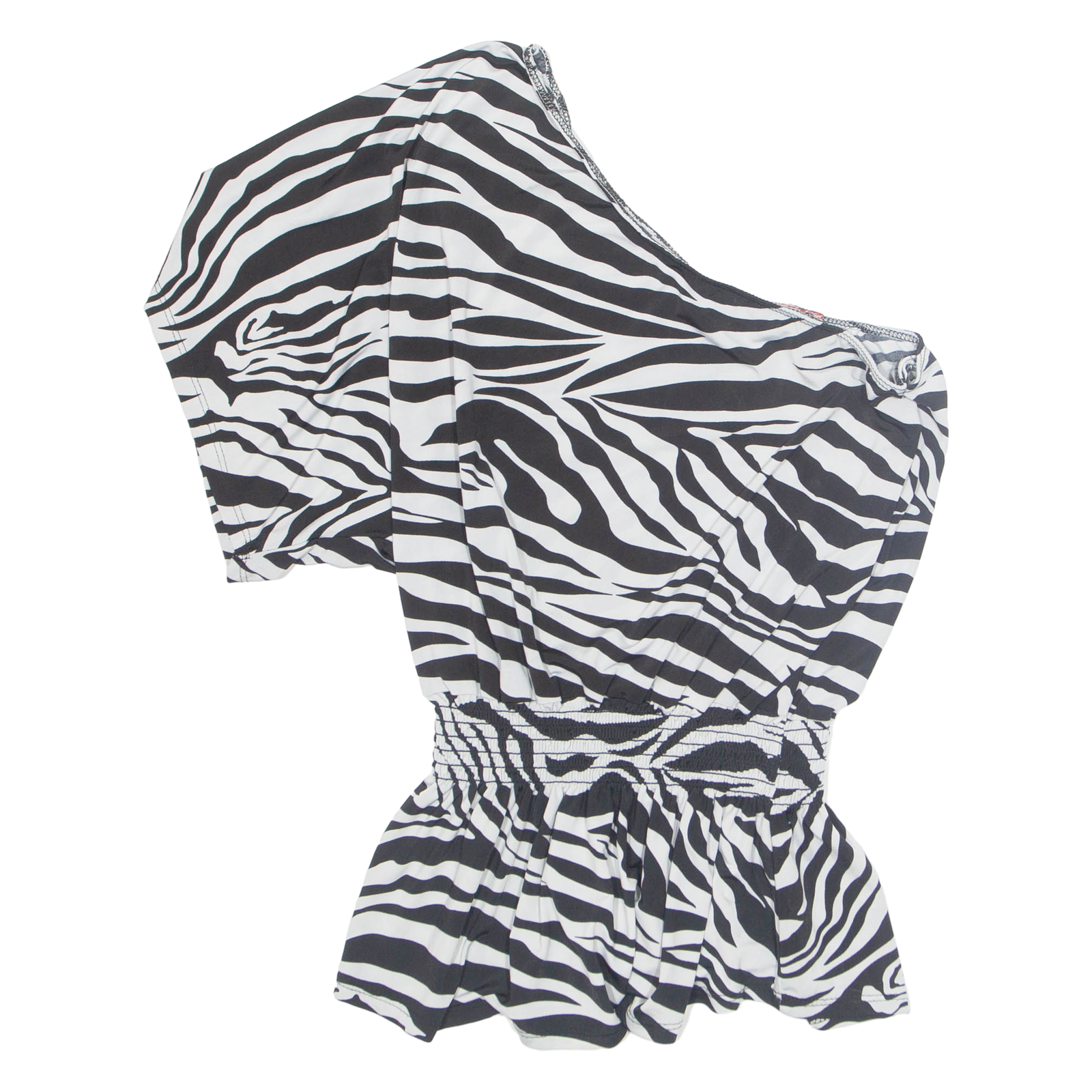 Womens Smock Blouse Black One Shoulder Crazy Pattern M Refurbished - N/A refurbished available on Cerqular