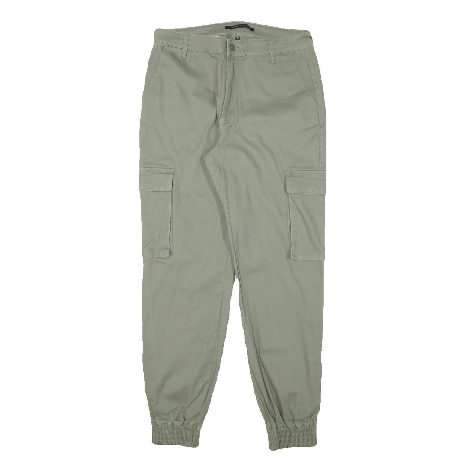 ONLY Womens Cotton Blend Green Relaxed Cargo Tapered Trousers W28 L28 Refurbished - N/A refurbished available on Cerqular