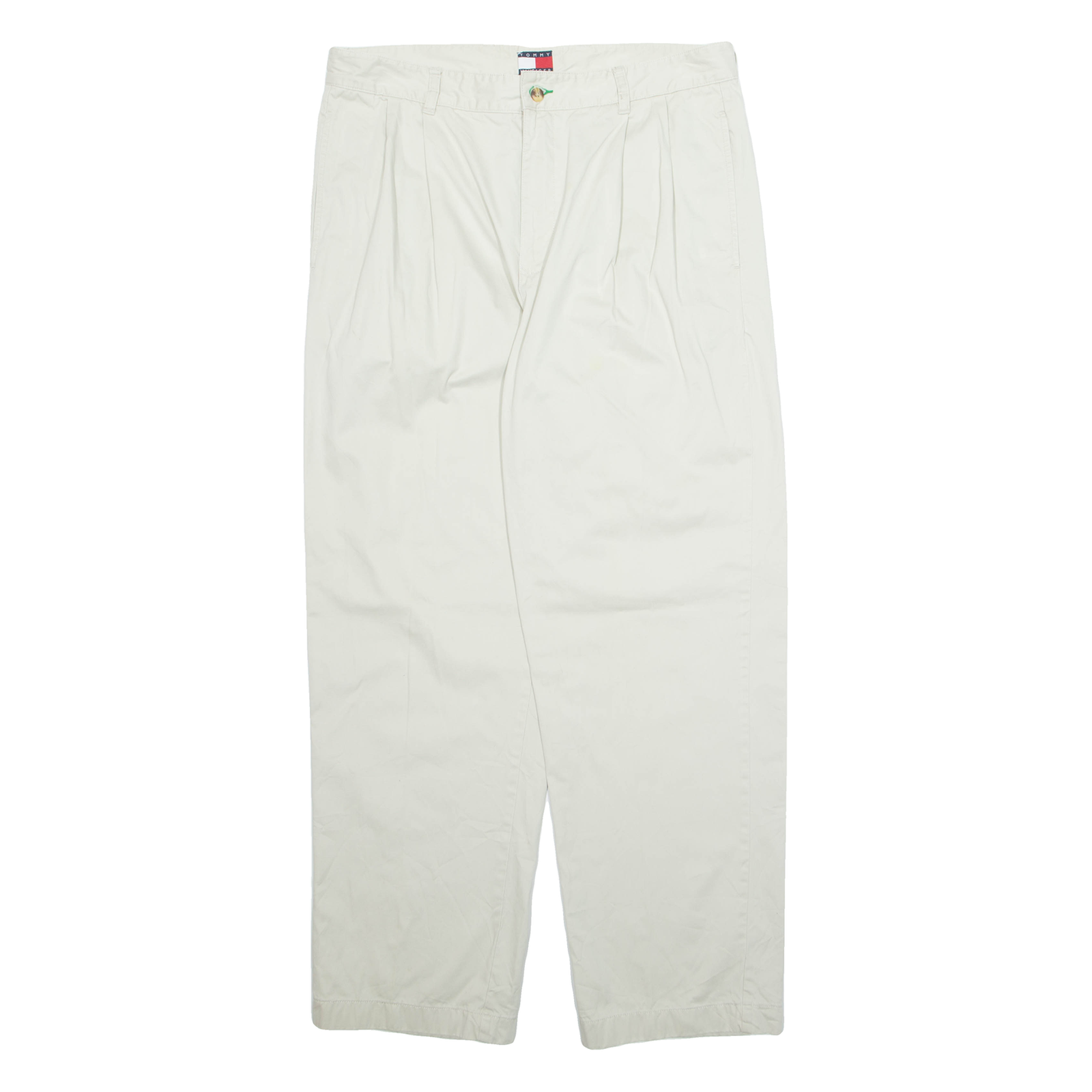 TOMMY HILFIGER Chino Mens Trousers Cream Regular Straight W36 L32 Refurbished - N/A refurbished available on Cerqular