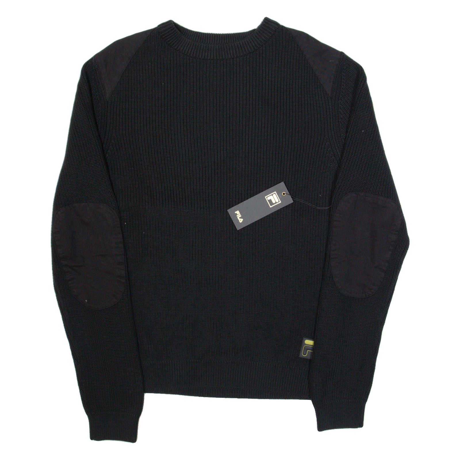 FILA Mens Jumper Black Chunky Knit S Refurbished - N/A refurbished available on Cerqular