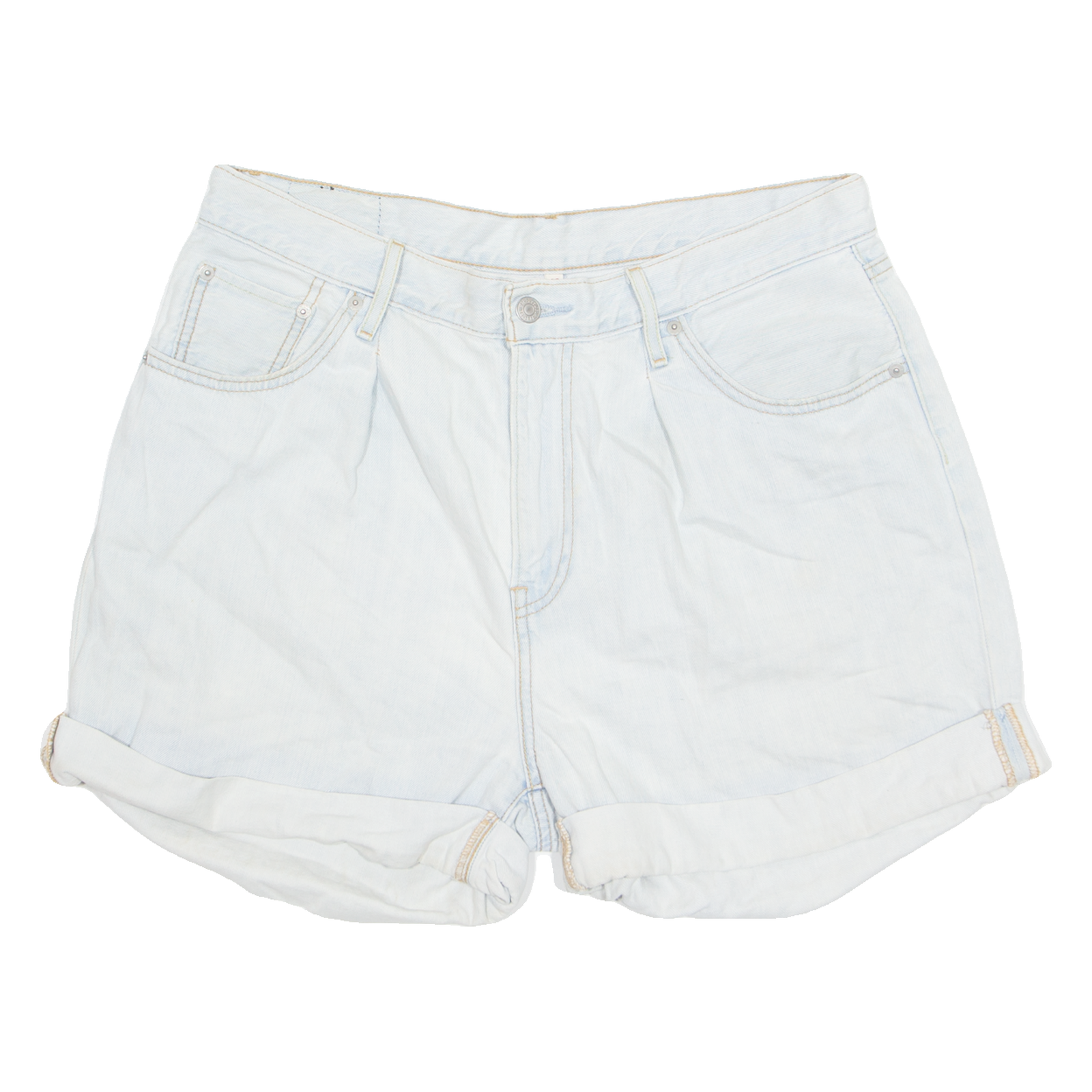 LEVI'S Turn Up Womens Denim Shorts Blue M W34 Refurbished - N/A refurbished available on Cerqular