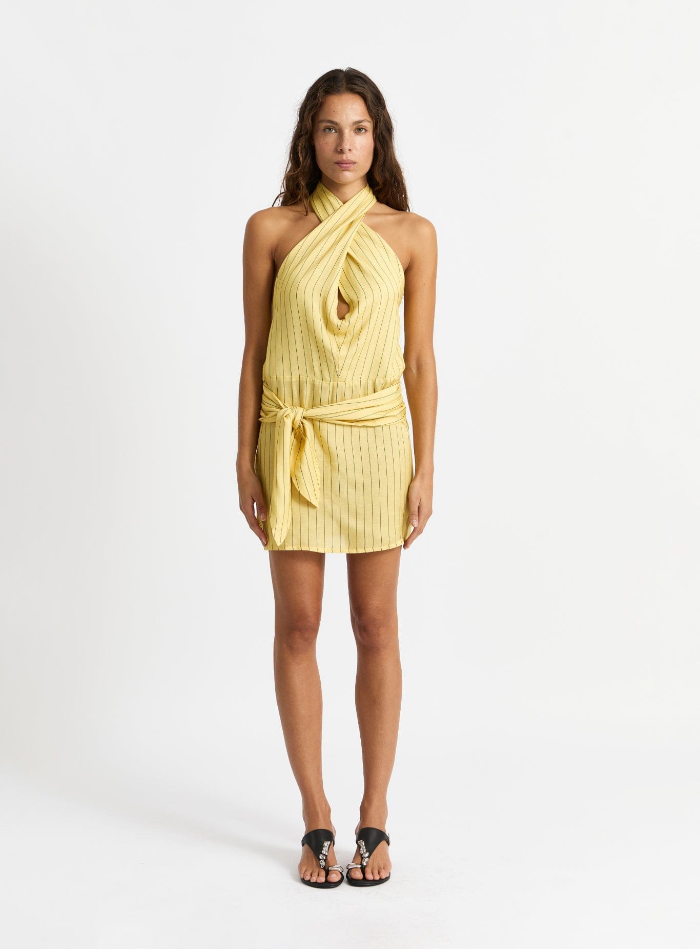 AMAZONA YELLOW SHORT DRESS | Size: M Refurbished - N/A (Note: Laagam is a Hindi word that means refurbished available on Cerqular