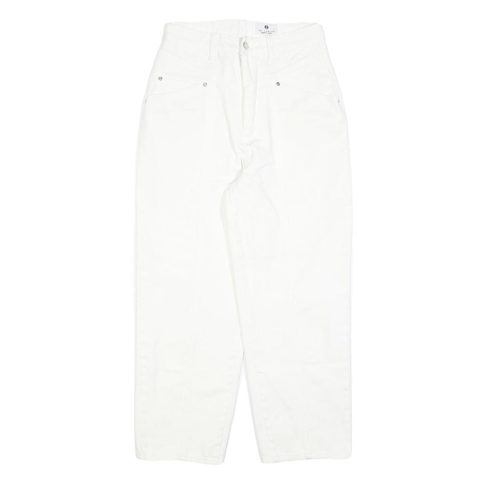 DE LUMINE Womens White Regular Fit Straight Cotton Blend Jeans W26 L26 Zip Refurbished - N/A refurbished available on Cerqular