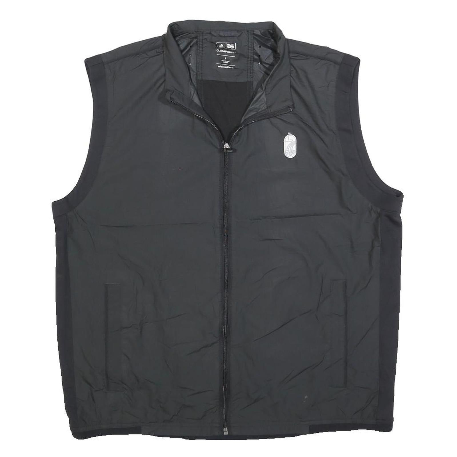 ADIDAS Mens Black Outdoor Jacket L Polyester Blend Plain Zip Sleeveless Refurbished - N/A refurbished available on Cerqular