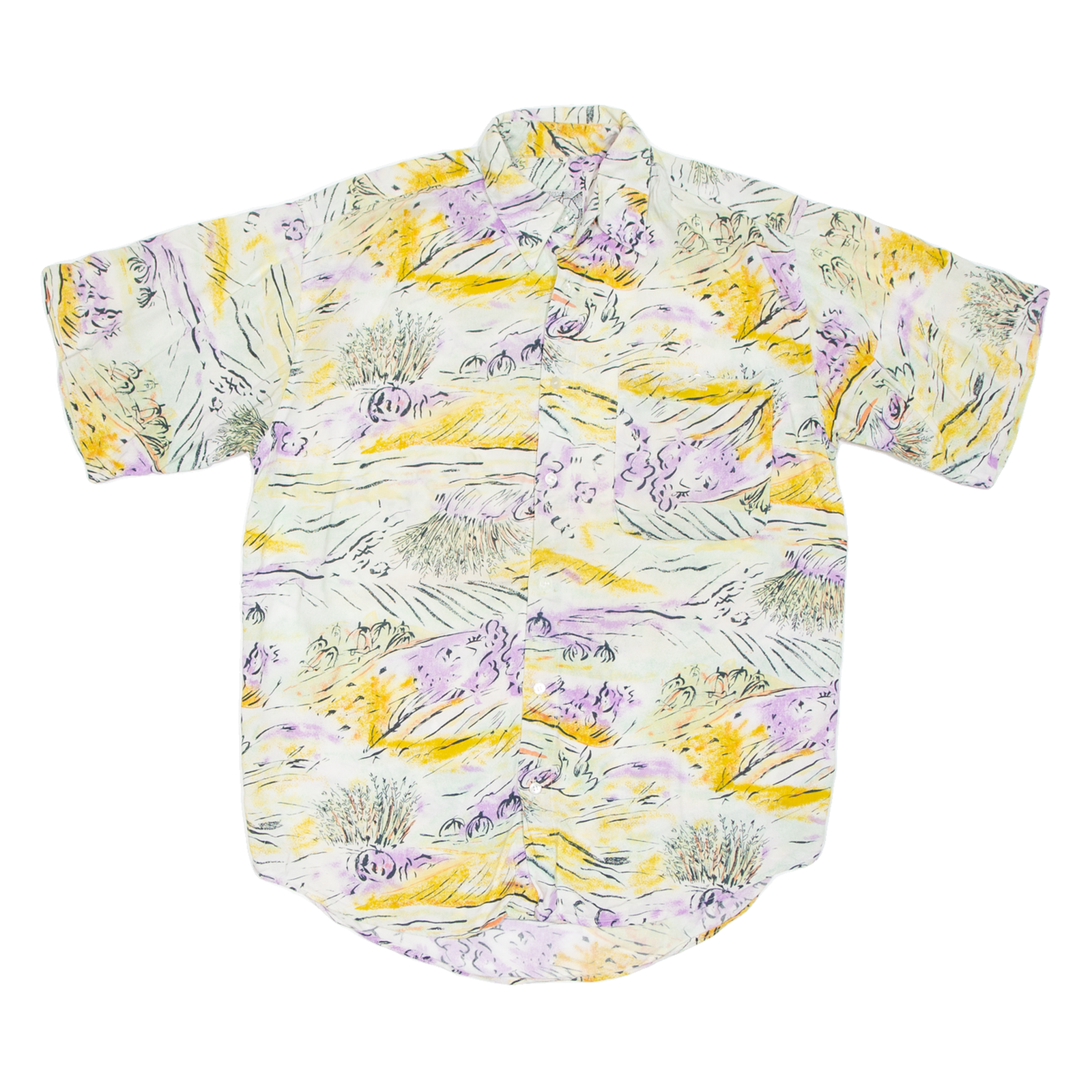 Mens Shirt Yellow Crazy Pattern S Refurbished - N/A refurbished available on Cerqular
