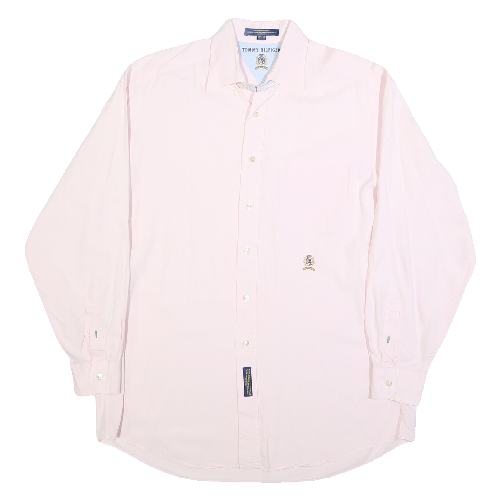 TOMMY HILFIGER Mens Pink Long Sleeve Shirt L Button Down Cotton Classic Fit Refurbished - N/A refurbished available on Cerqular