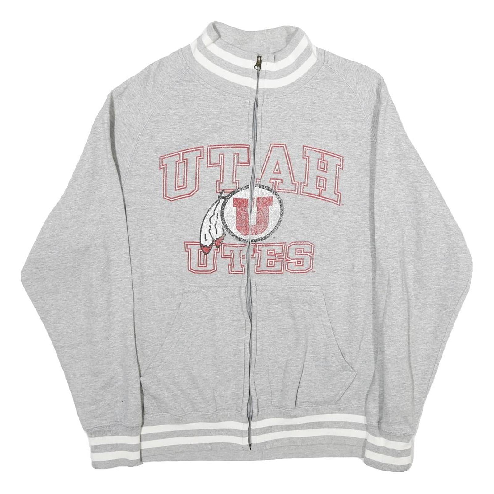 NCAA Mens Grey Utah Utes Cotton Zip Jacket L Jersey Sport Casual College Apparel Refurbished - N/A refurbished available on Cerqular