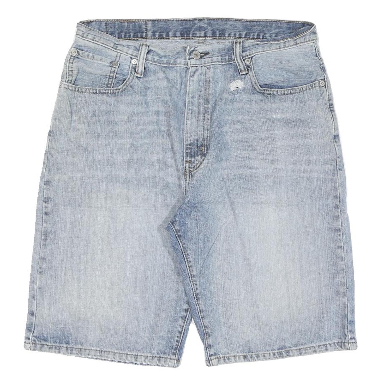 LEVI'S Mens Denim Shorts Blue L W34 Casual Cotton Classic Fit Distressed Refurbished - N/A refurbished available on Cerqular