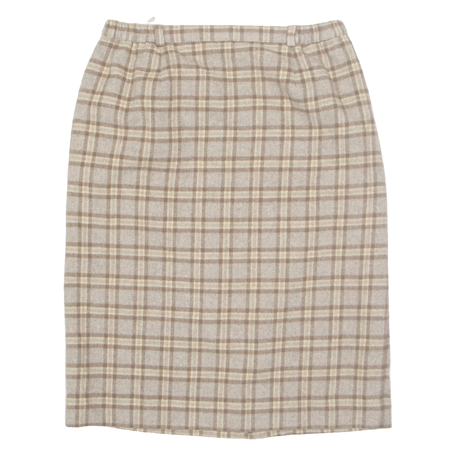 CREATION ATELIER Womens Pencil Skirt Beige Midi Wool Check M Refurbished - N/A refurbished available on Cerqular