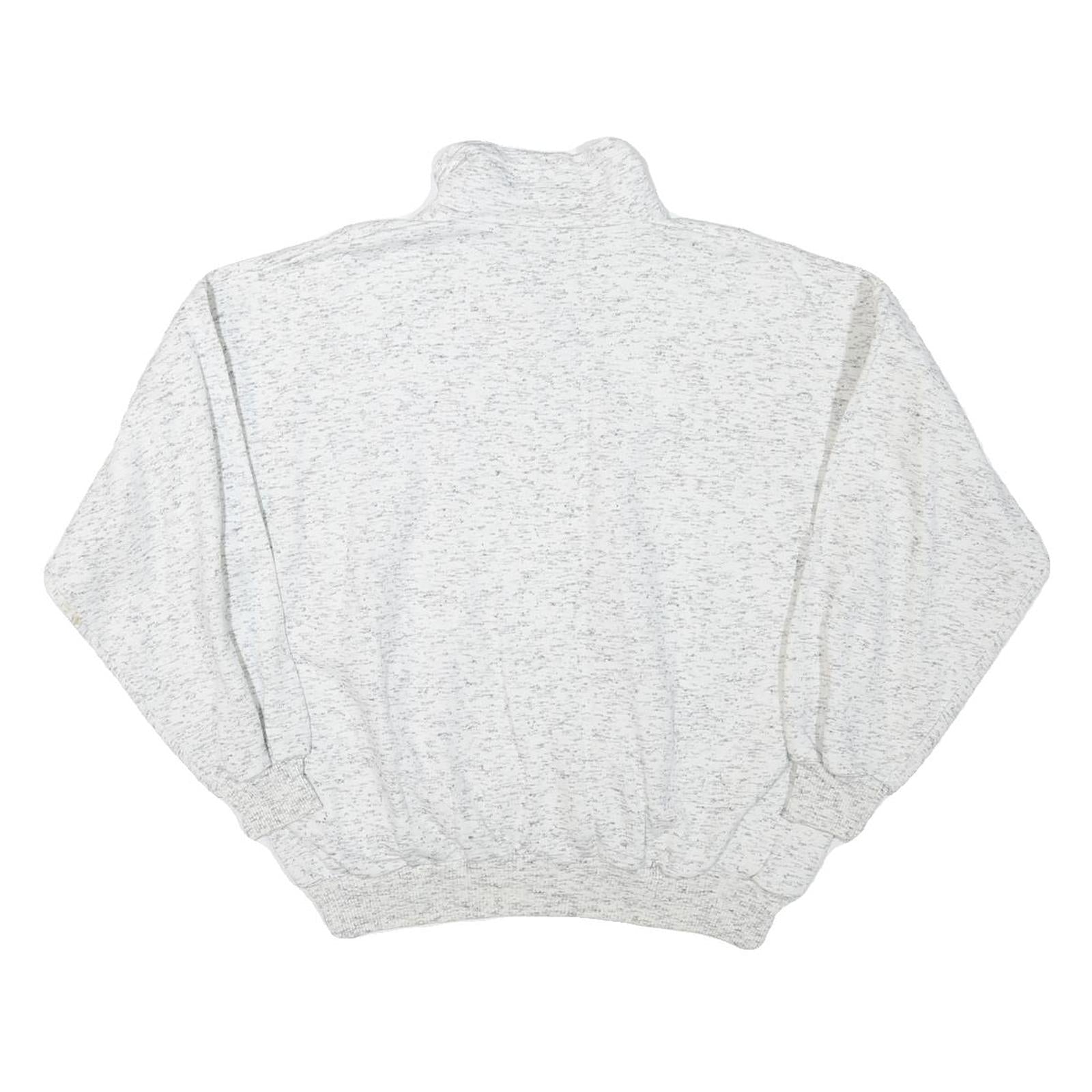 Mens White 1/4 Zip Sweatshirt M Cotton Blend Casual Pullover Comfort Refurbished - N/A refurbished available on Cerqular