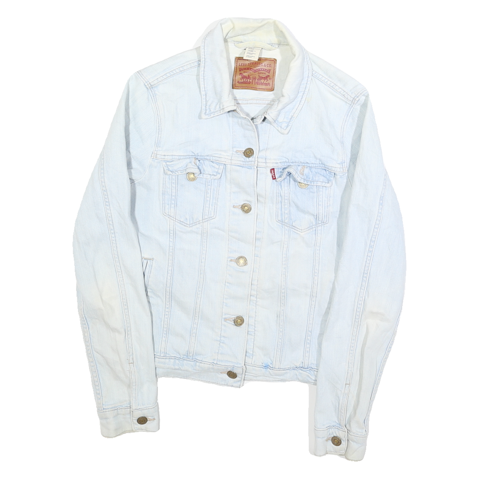 LEVI'S Womens Blue Denim Jacket M Cotton Button Classic Casual Outerwear Refurbished - N/A refurbished available on Cerqular