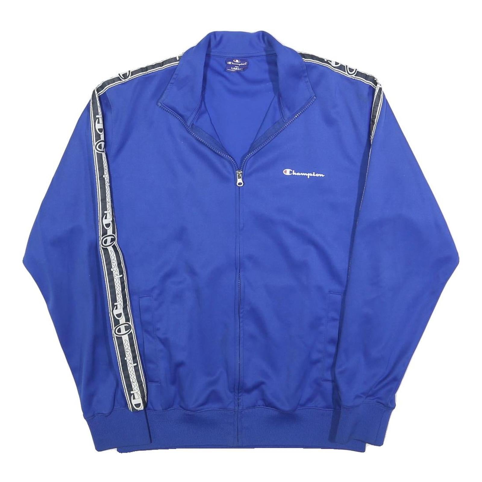 Buy CHAMPION Mens Blue Zip Jacket L Polyester Logo Stripe Track Sportswear Refurbished - $45.49 CHAMPION Mens Blue Zip Jacket L Polyester Logo Stripe Track Sportswear Refurbished - N/A refurbished available on Cerqular