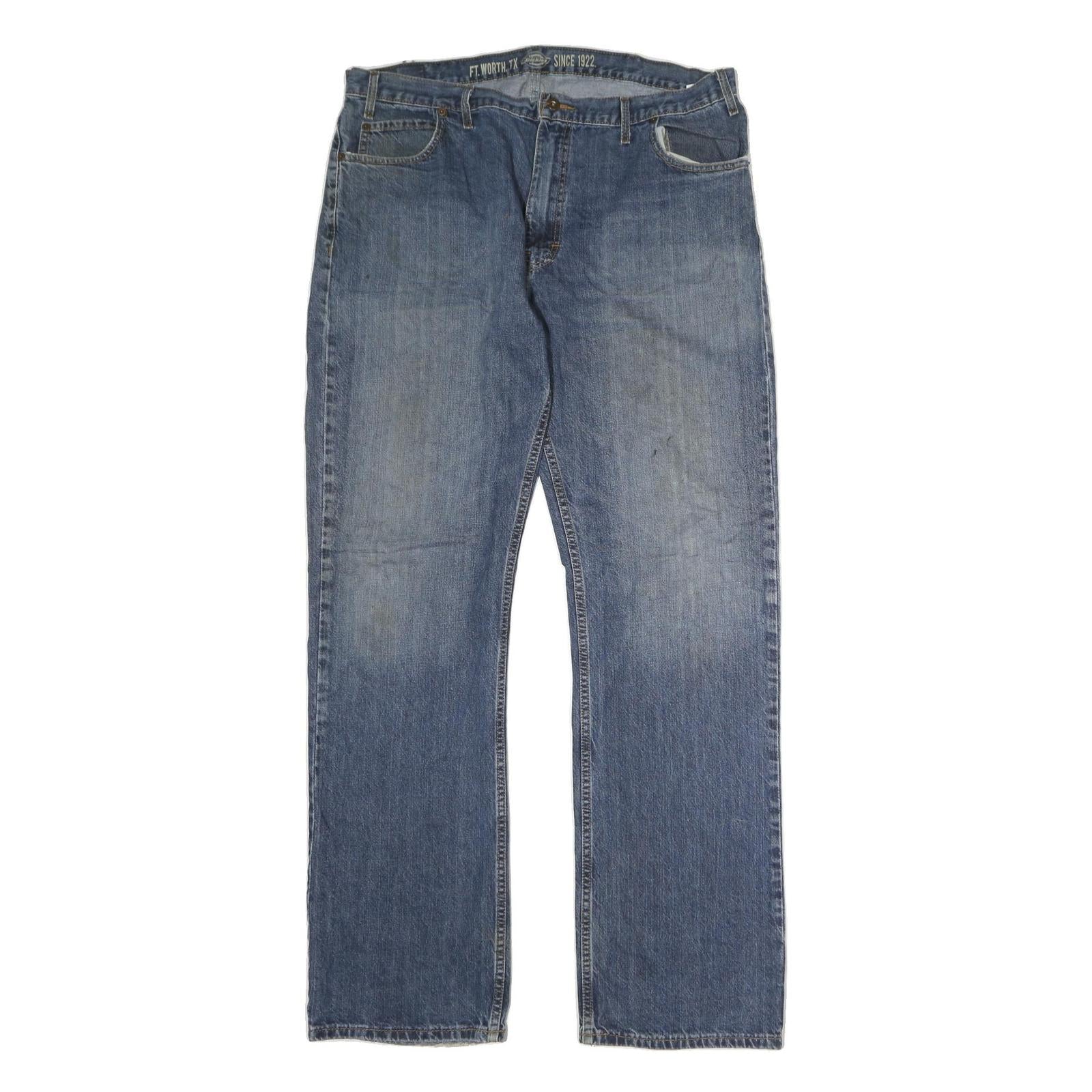 DICKIES Mens Regular Fit Straight Leg Denim Light Blue W38 L35 Zip Cotton Jeans Refurbished - N/A refurbished available on Cerqular