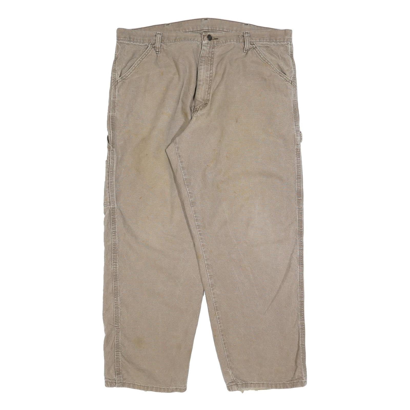 DICKIES Mens Cotton Blend Beige Relaxed Straight Trousers W38 L30 Workwear Refurbished - N/A refurbished available on Cerqular