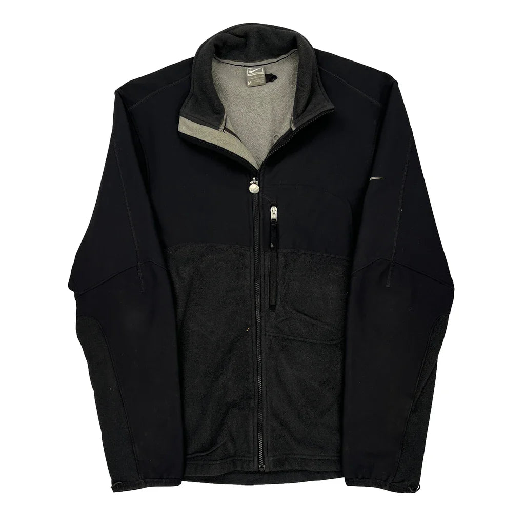 Buy Nike Fleece Jacket - Medium Black Polyester Refurbished - $77.71 Nike Fleece Jacket - Medium Black Polyester Refurbished - Thrifted (note: this is a term often used to describe second- refurbished available on Cerqular