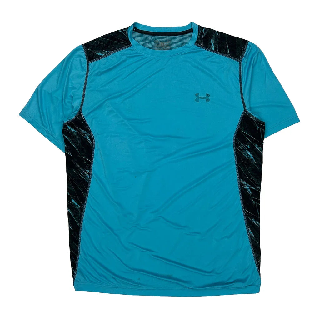 Heatgear Under Armour T-Shirt - Large Black Polyester Refurbished - Thrifted (note: this is a term often used to describe second- refurbished available on Cerqular
