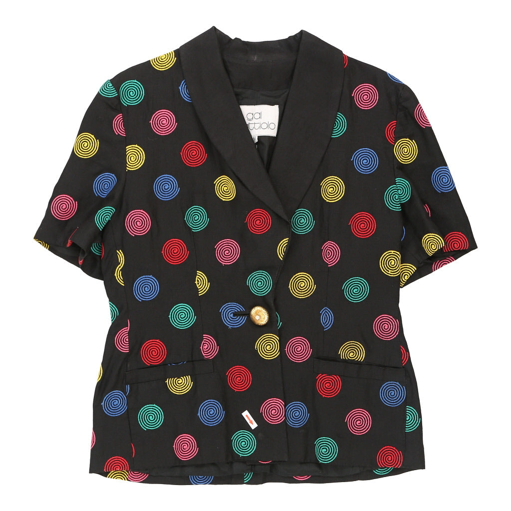 Gai Mattiolo Graphic Blazer - Large Black Cotton Refurbished - Thrifted (note: this is a term often used to describe second- refurbished available on Cerqular