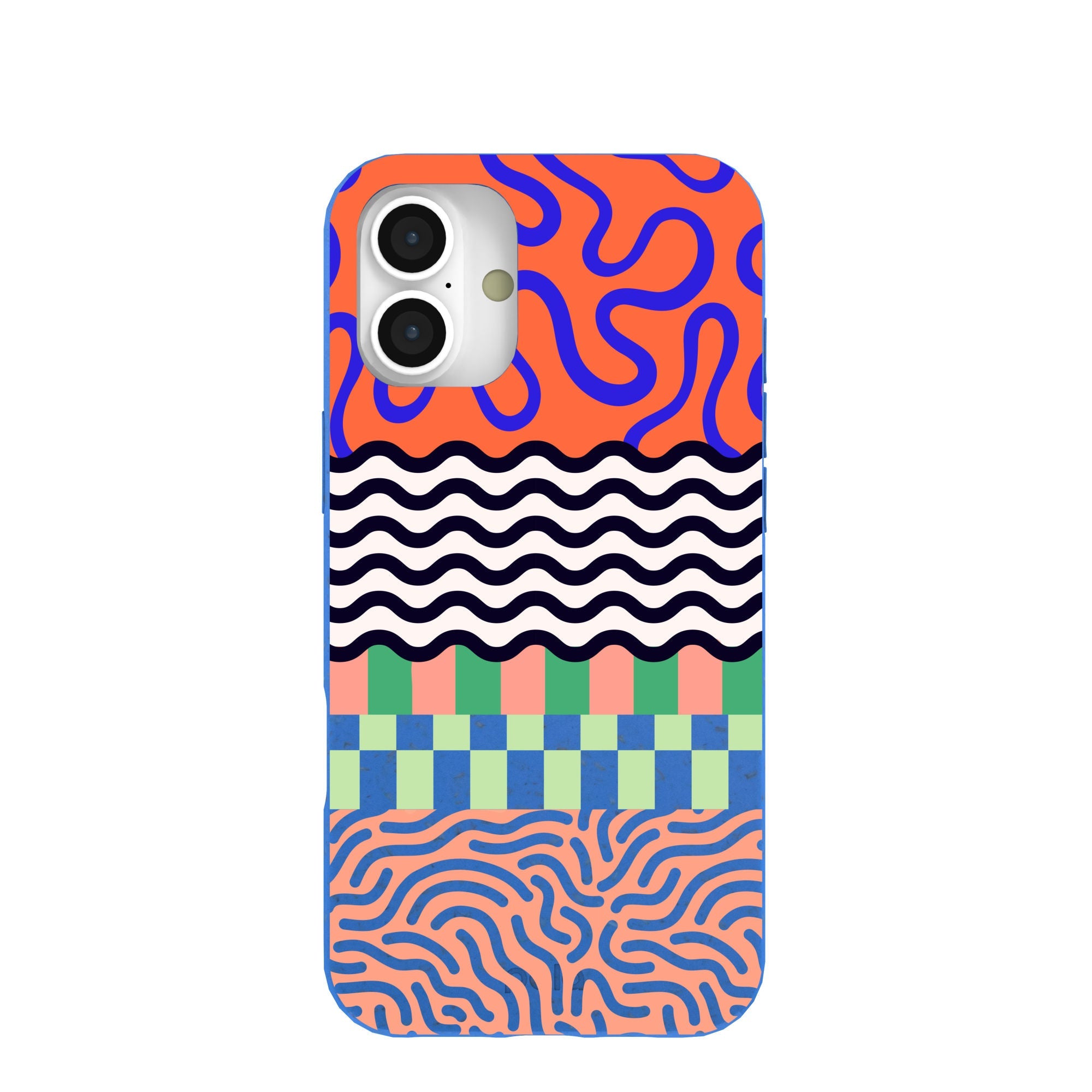 Electric Blue Tangerine Mix iPhone 16 Plus Case Refurbished - Pela Case refurbished available on Cerqular