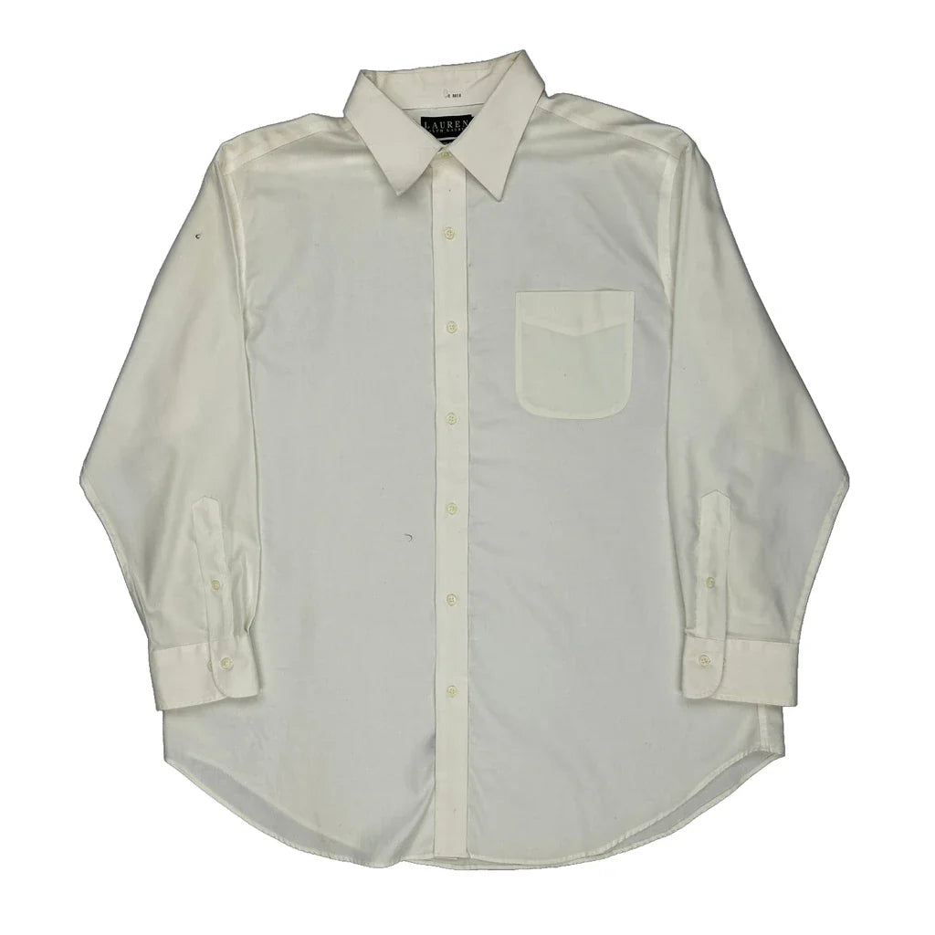 Ralph Lauren Shirt - XL White Cotton Refurbished - Thrifted (note: this is a term often used to describe second- refurbished available on Cerqular