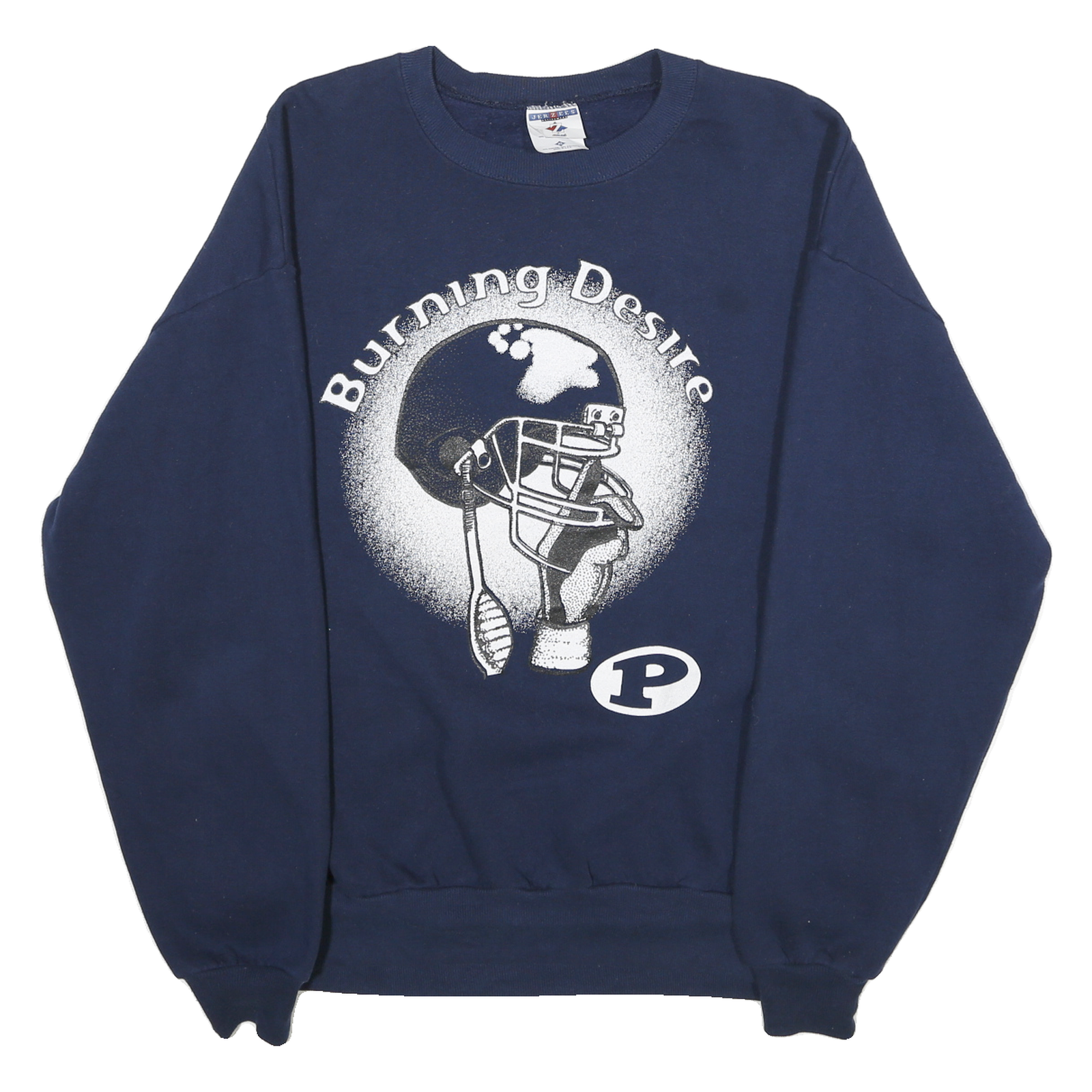 JERZEES Mens Navy Blue Burning Desire Crew Neck XL Graphic Print Sweatshirt Refurbished - N/A refurbished available on Cerqular