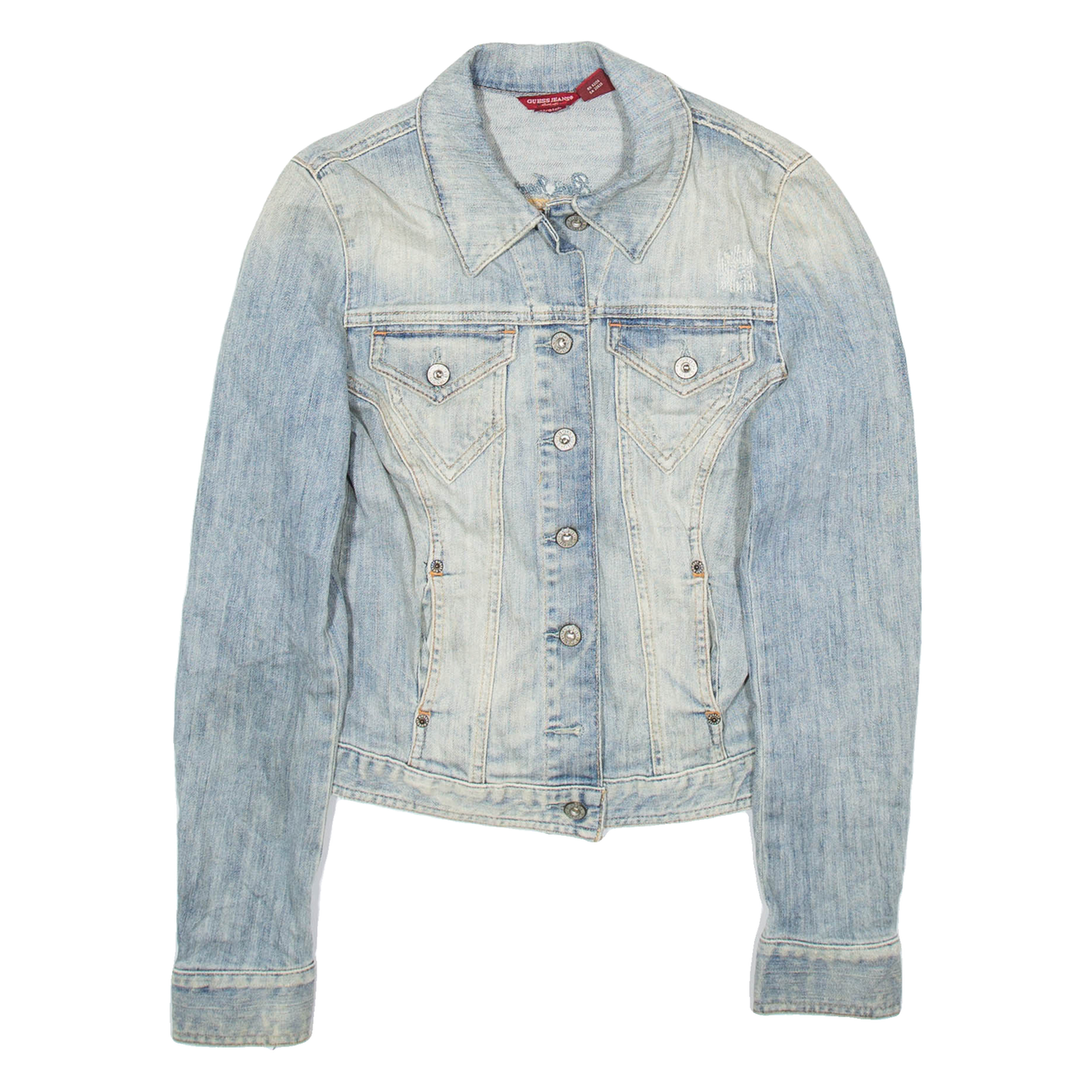 GUESS JEANS Womens Denim Jacket Blue S Refurbished - N/A refurbished available on Cerqular