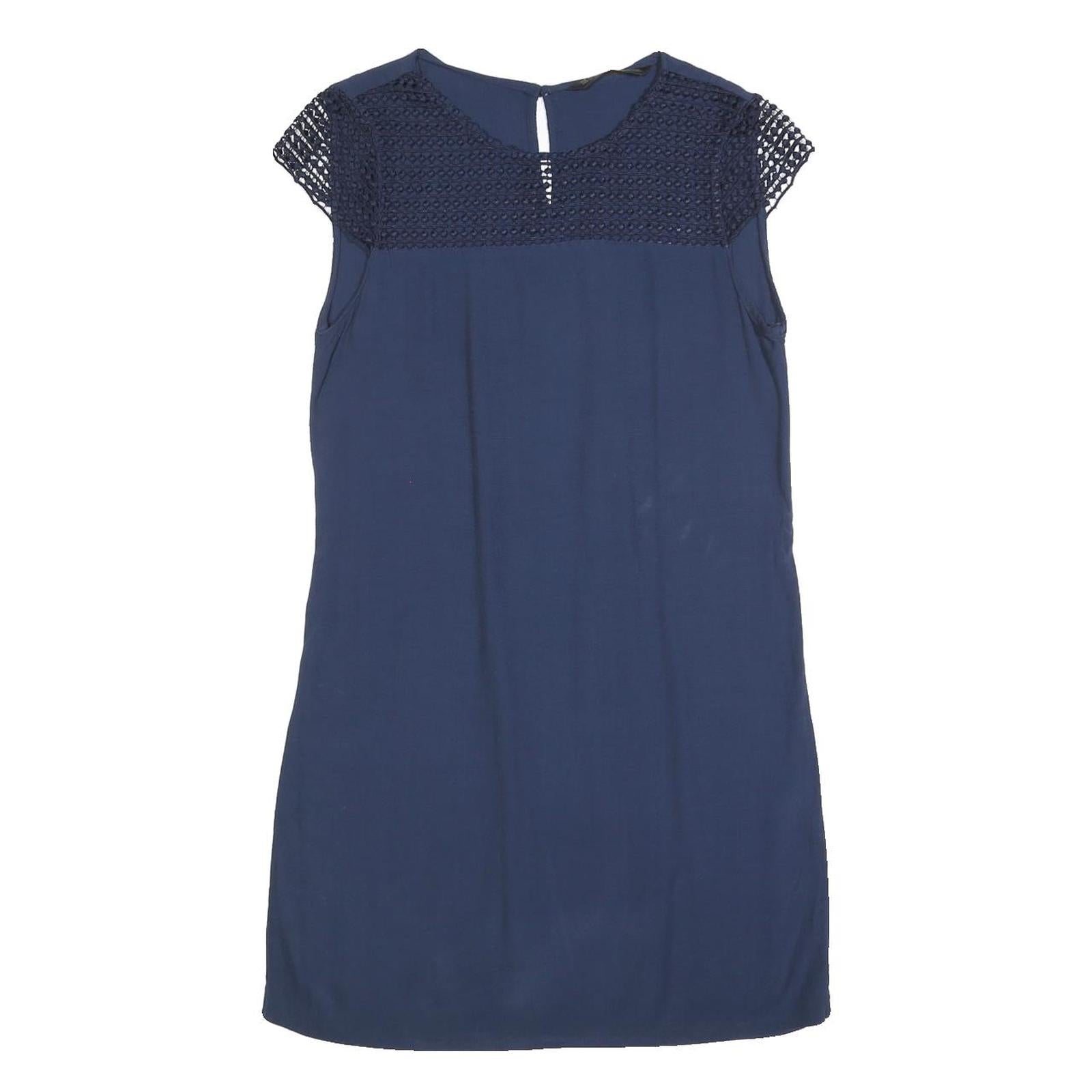 ZARA Womens Blue Polyester Blend Day Jersey Dress Short Sleeve S Stylish Casual Refurbished - N/A refurbished available on Cerqular