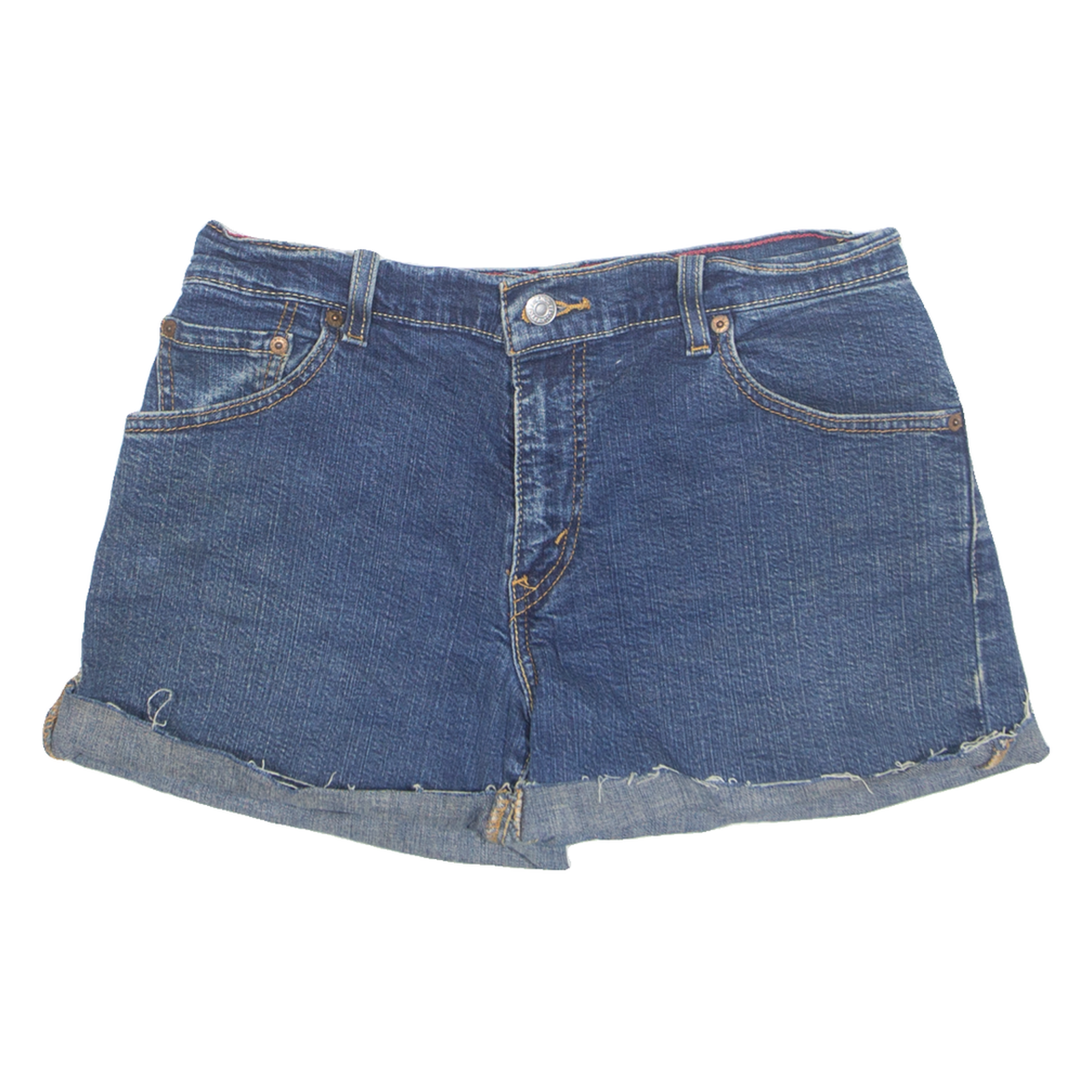 LEVI'S Cut Off Turn Up 550 Womens Denim Shorts Blue S W28 Refurbished - N/A refurbished available on Cerqular
