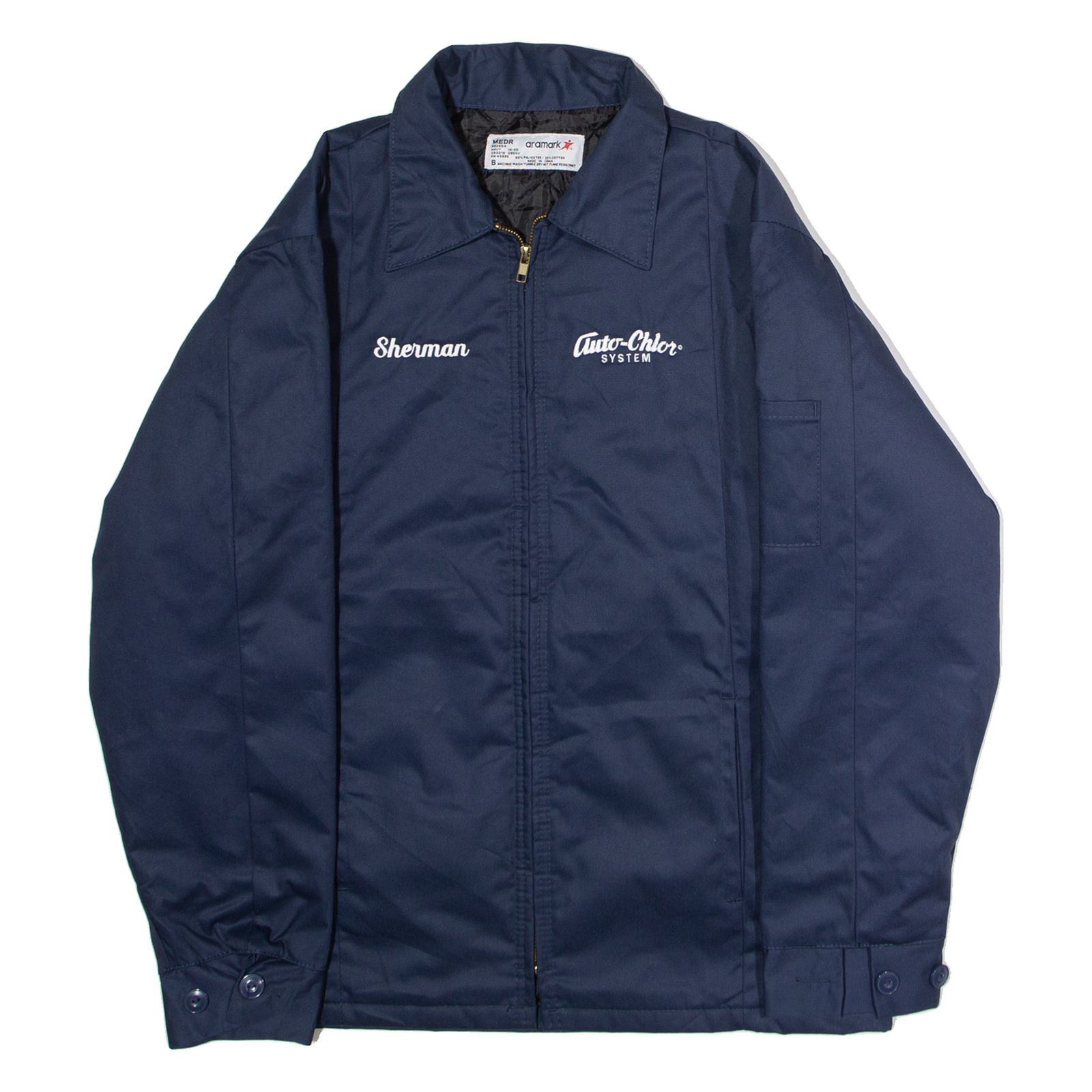 ARAMARK Auto-Chlor System 'Sherman' Mens Workwear Jacket Blue Twill M Refurbished - N/A refurbished available on Cerqular