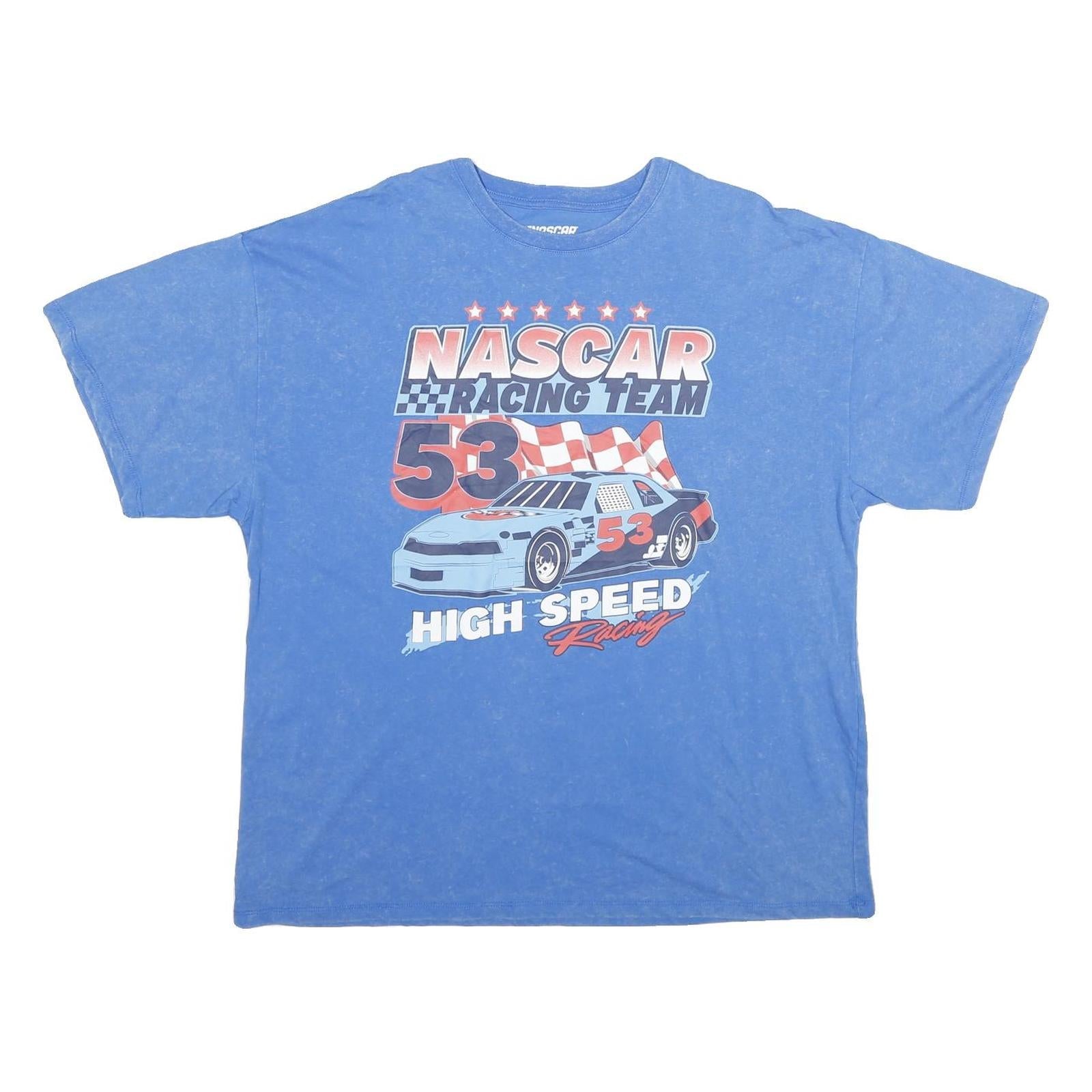NASCAR Mens Blue Racing Team 53 Graphic T-Shirt M Short Sleeve Crew Neck High Refurbished - N/A refurbished available on Cerqular