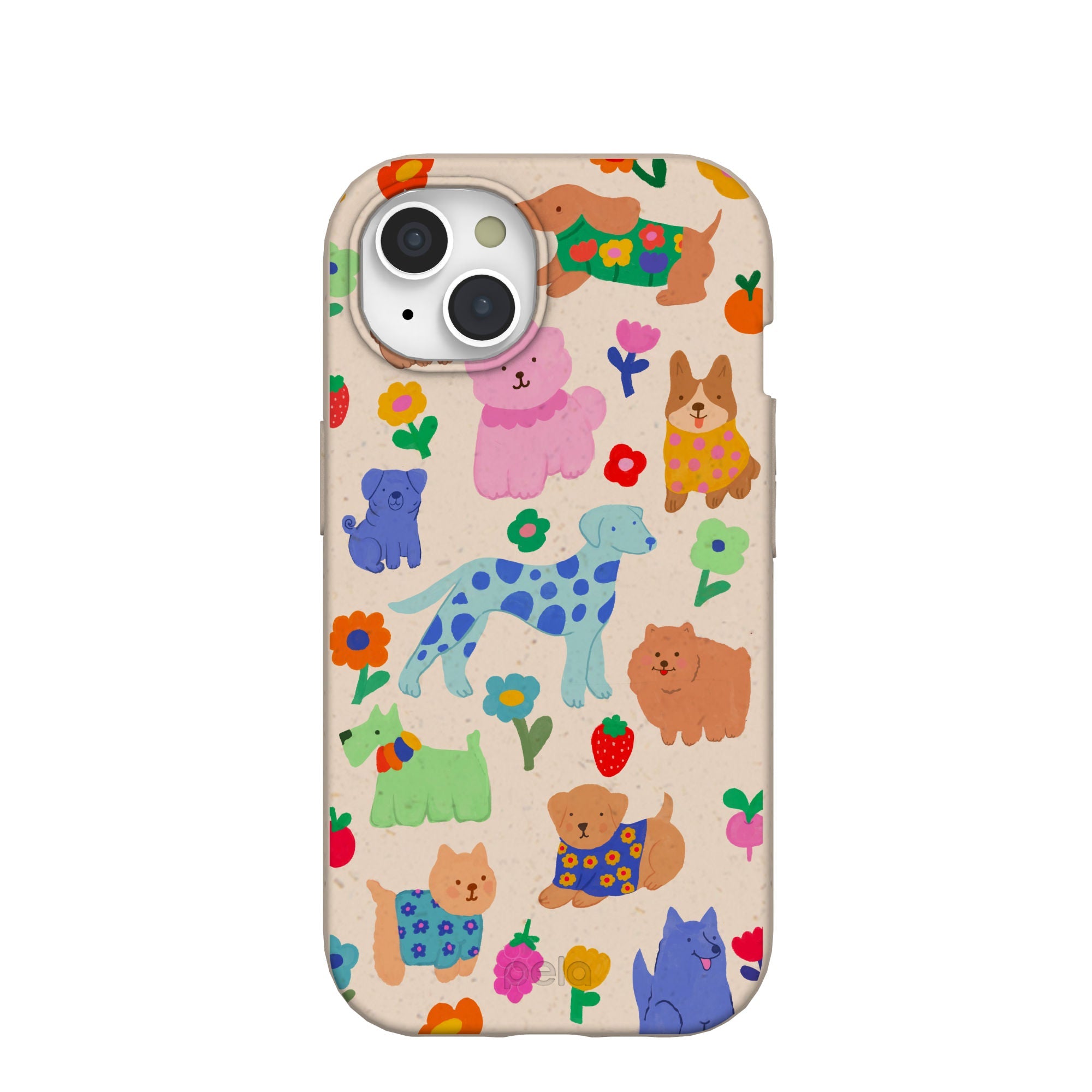 Seashell Pup Bloom iPhone 15 Case Refurbished - Pela Case refurbished available on Cerqular