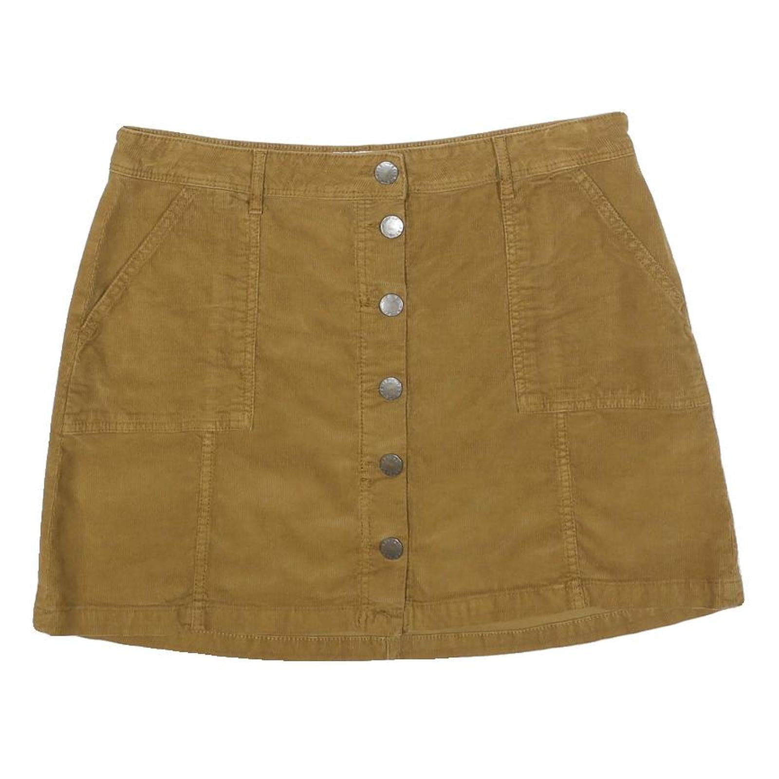 FAT FACE Womens Beige Cotton Blend Button Front Mini Skirt UK 12 Casual Pockets Refurbished - N/A refurbished available on Cerqular