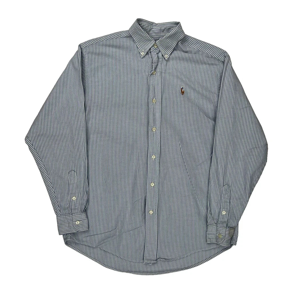 Ralph Lauren Striped Shirt - XS Blue Cotton Refurbished - Thrifted (note: this is a term often used to describe second- refurbished available on Cerqular