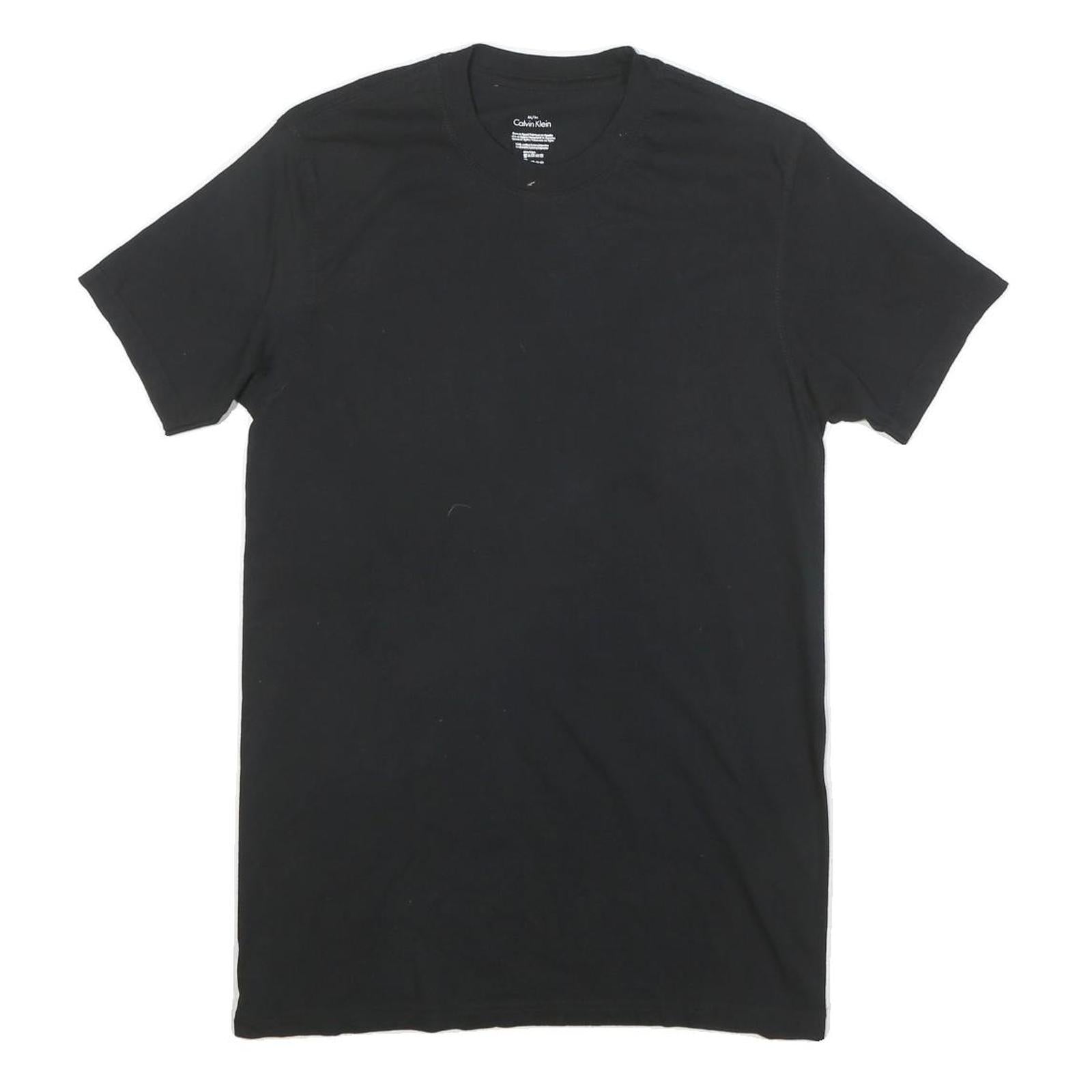 CALVIN KLEIN Mens Black T-Shirt M Short Sleeve Crew Neck Plain Cotton Blend Refurbished - N/A refurbished available on Cerqular