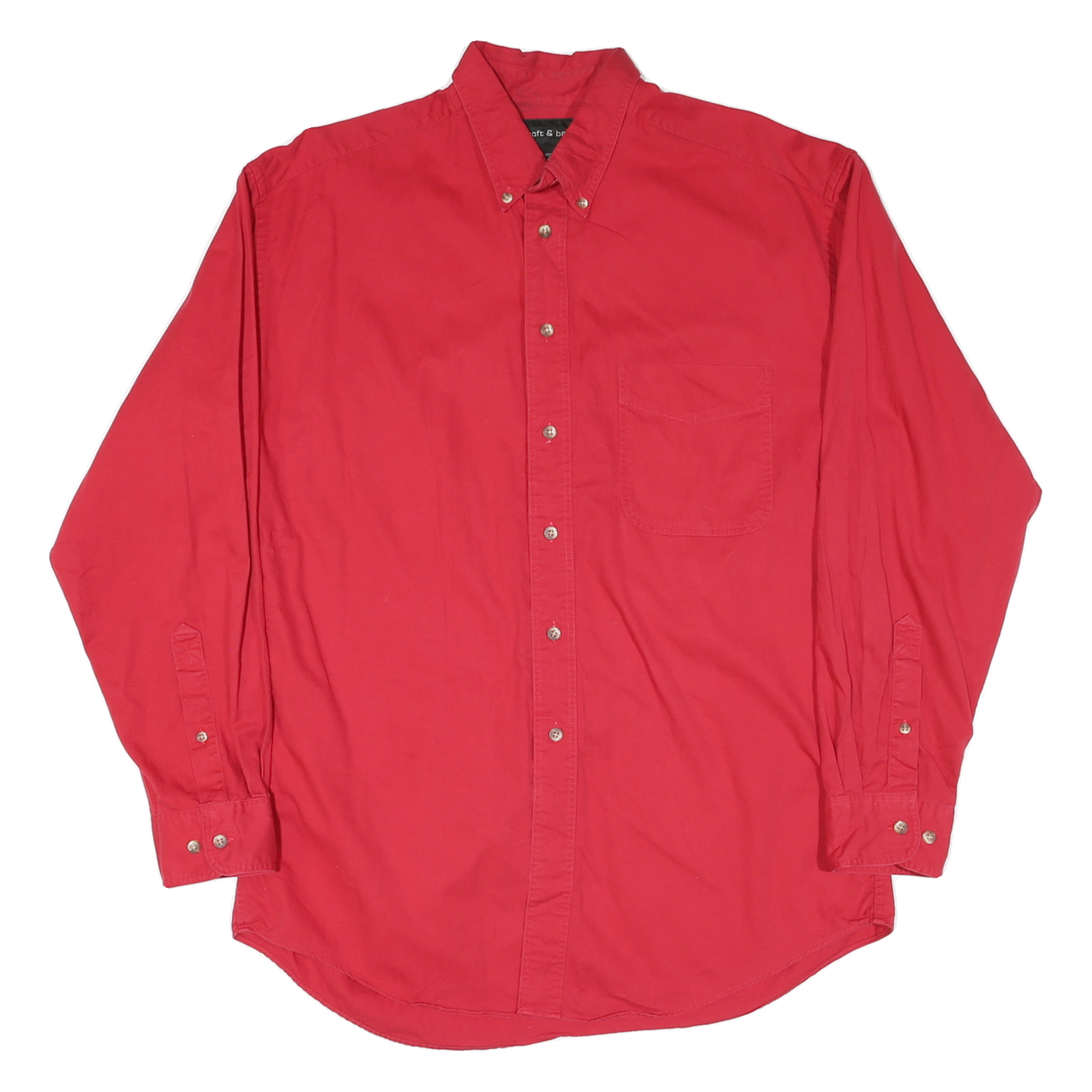 CROFT & BARROW Mens Red Button-Down Collar Casual Shirt M Cotton Blend Refurbished - N/A refurbished available on Cerqular