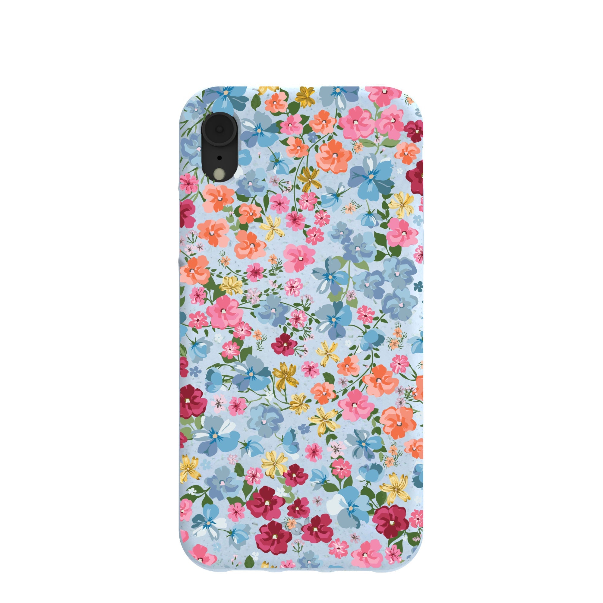 Powder Blue Fleurs iPhone XR Case Refurbished - Pela Case refurbished available on Cerqular