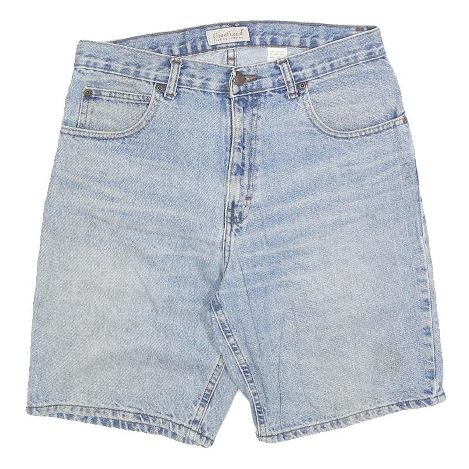GREAT LAND Mens Denim Blue Casual Shorts M W32 Cotton Blend Classic Fit Refurbished - N/A refurbished available on Cerqular