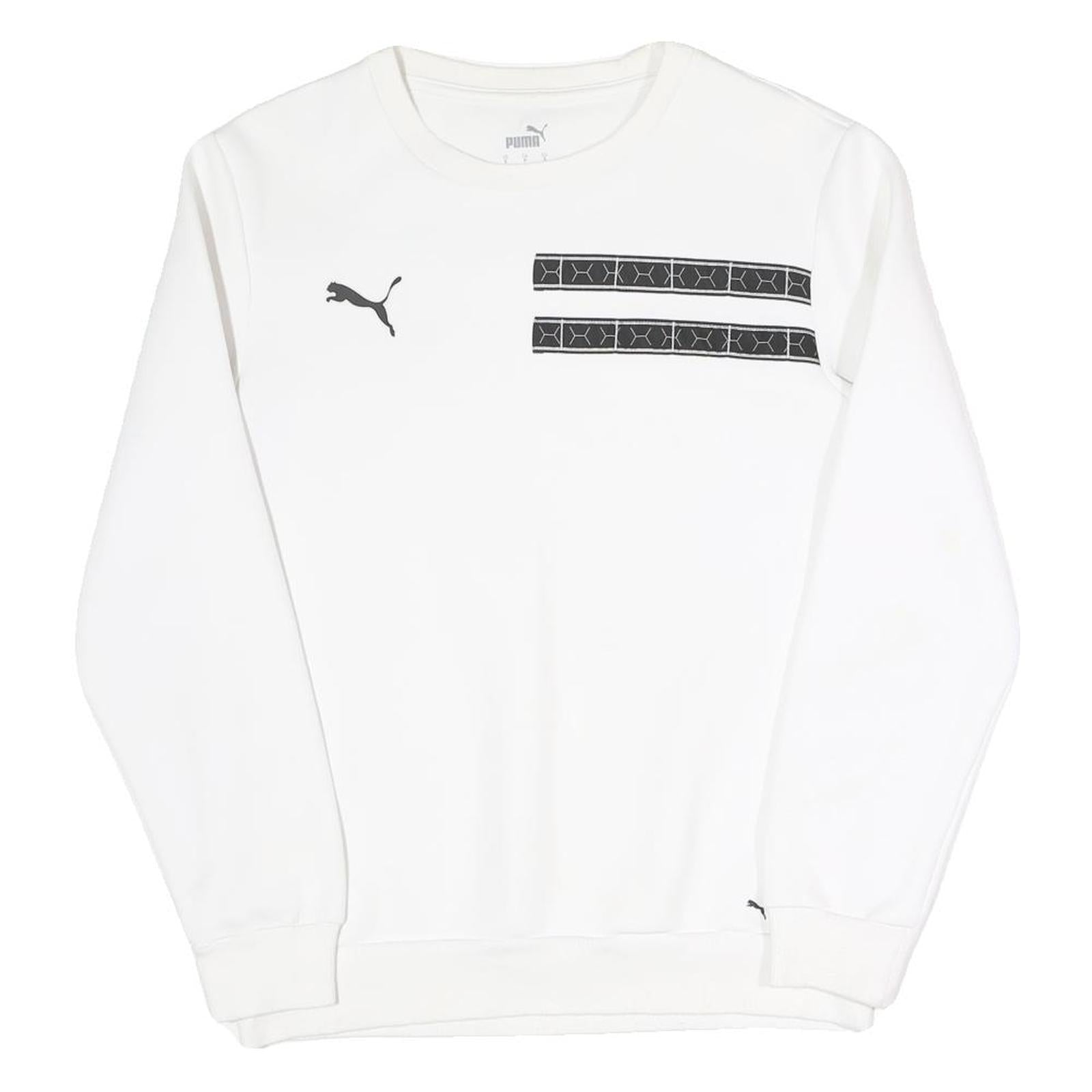 PUMA Mens White Cotton Blend Crew Neck S Printed Logo Sweatshirt Refurbished - N/A refurbished available on Cerqular